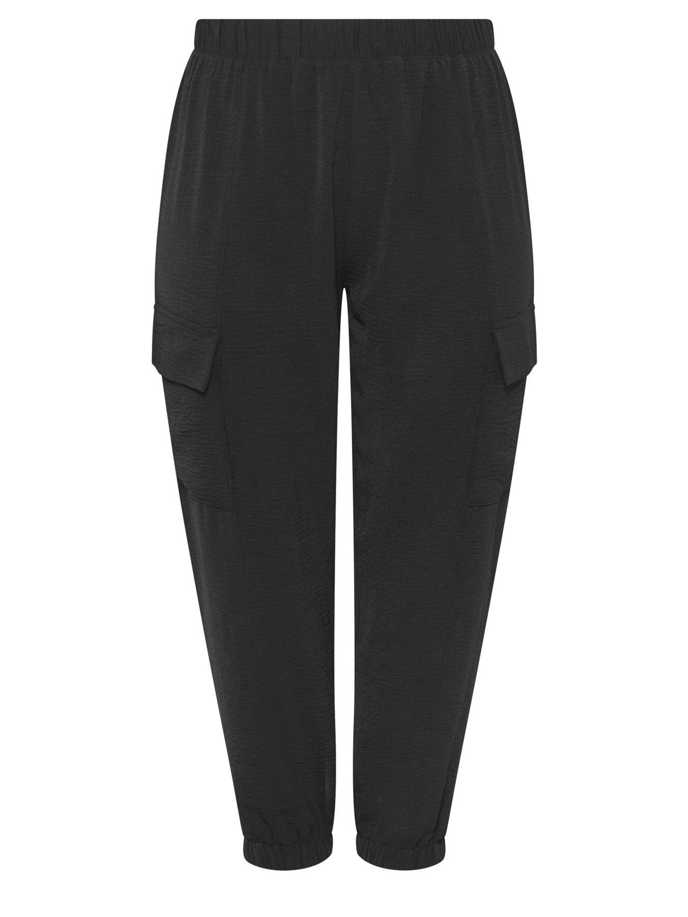 Image 5 of 5 of Yours Curve Washed Twill Cargo Jogger - Black