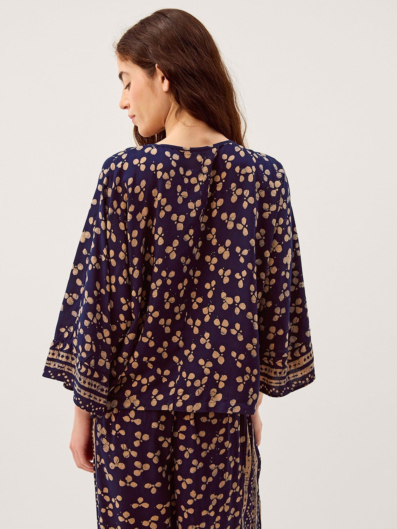 Image 2 of 5 of Monsoon Clover Print Top