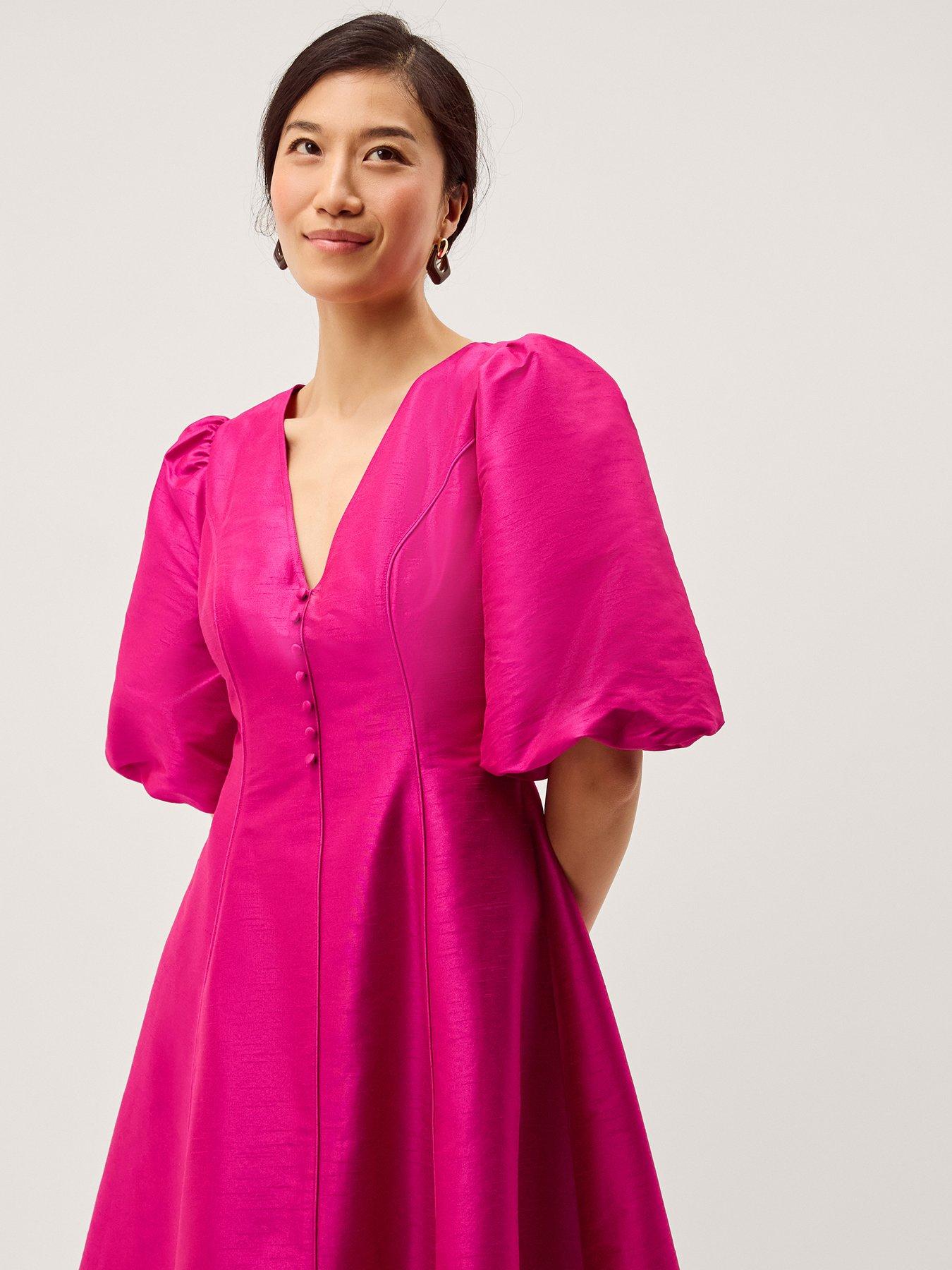 monsoon-beatrice-puff-sleeve-a-line-midi-dress-pinkoutfit
