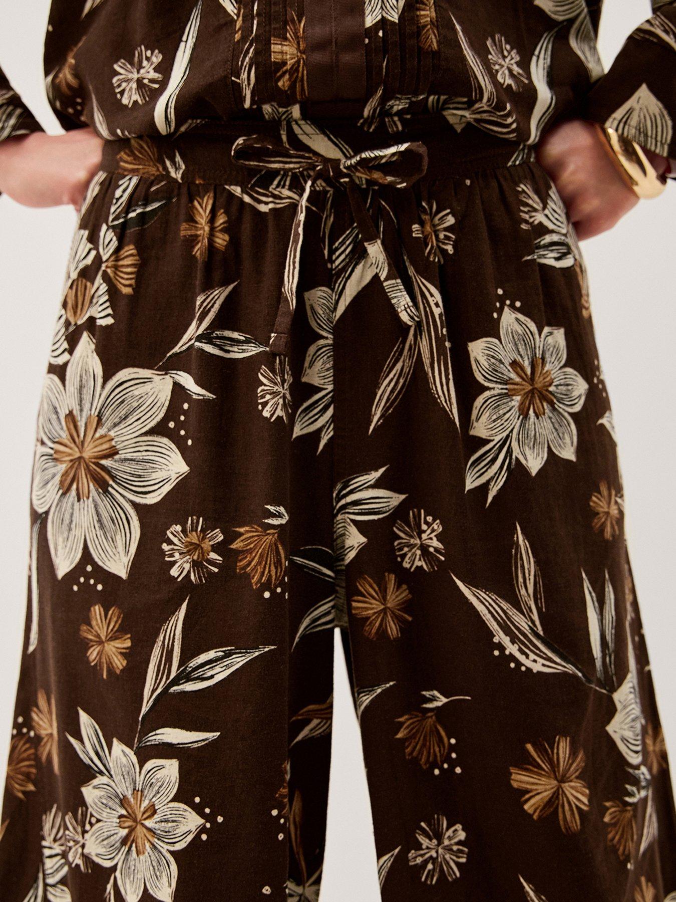 Image 5 of 6 of Monsoon Esther Linen Trouser - Brown