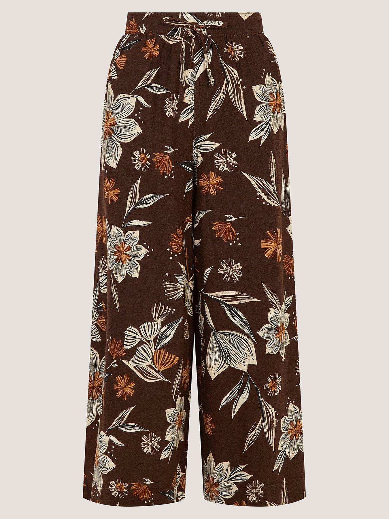 Image 6 of 6 of Monsoon Esther Linen Trouser - Brown
