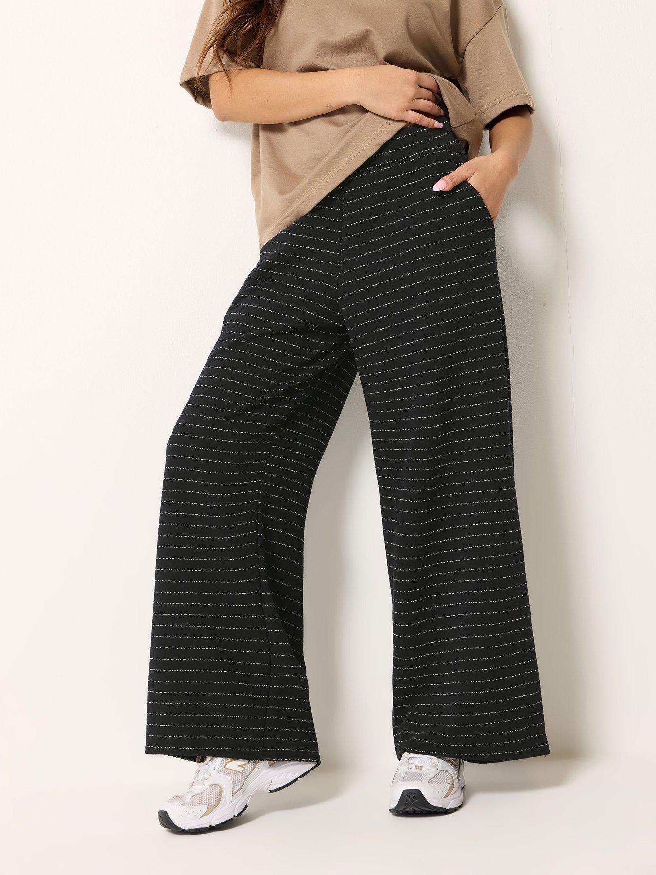 PixieGirl Petite Pinstripe Wide Leg Trousers