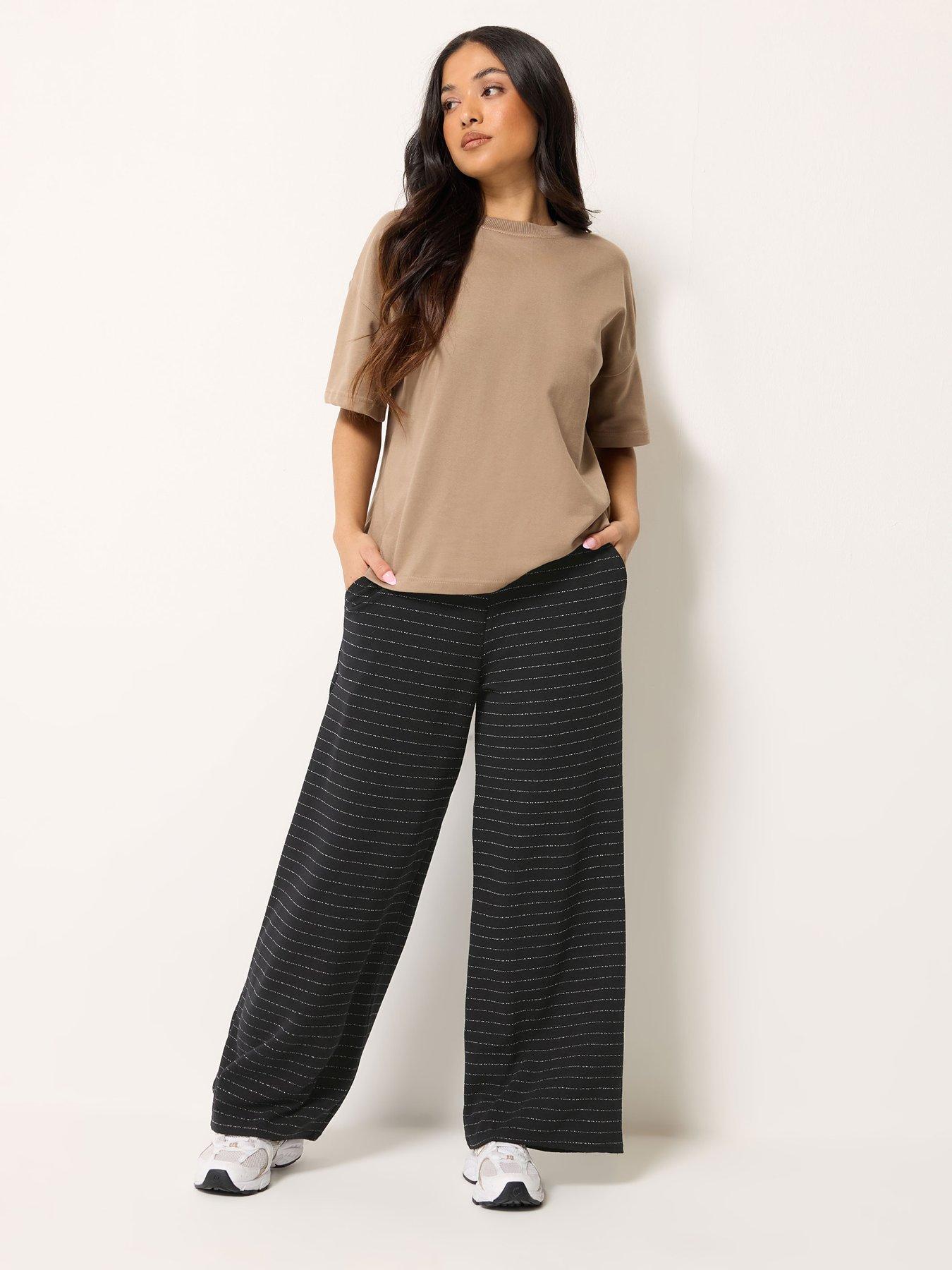 Image 3 of 5 of PixieGirl Petite Pinstripe Wide Leg Trousers