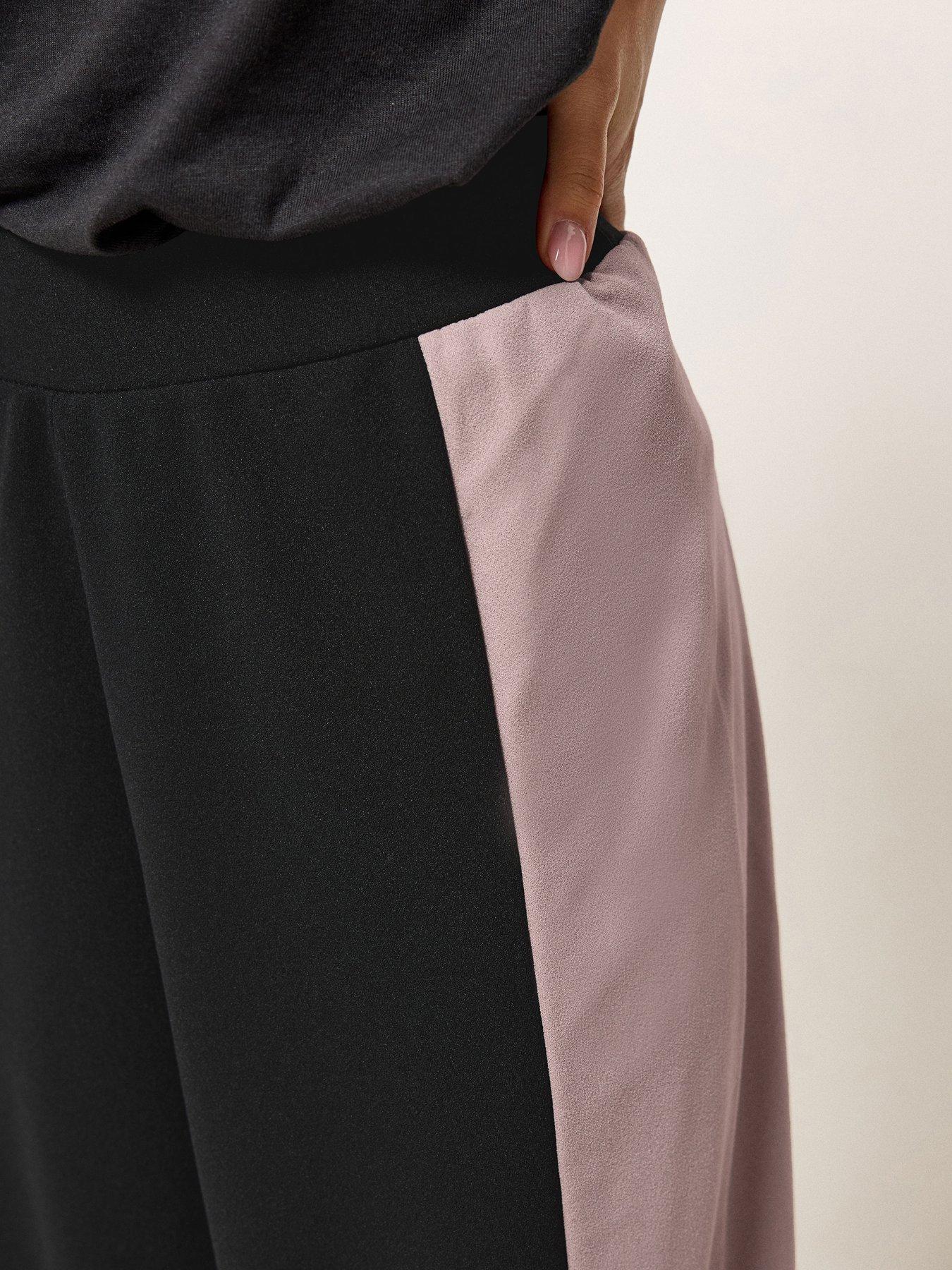 Image 4 of 5 of PixieGirl Petite Side Panel Wide Leg Trousers - Black