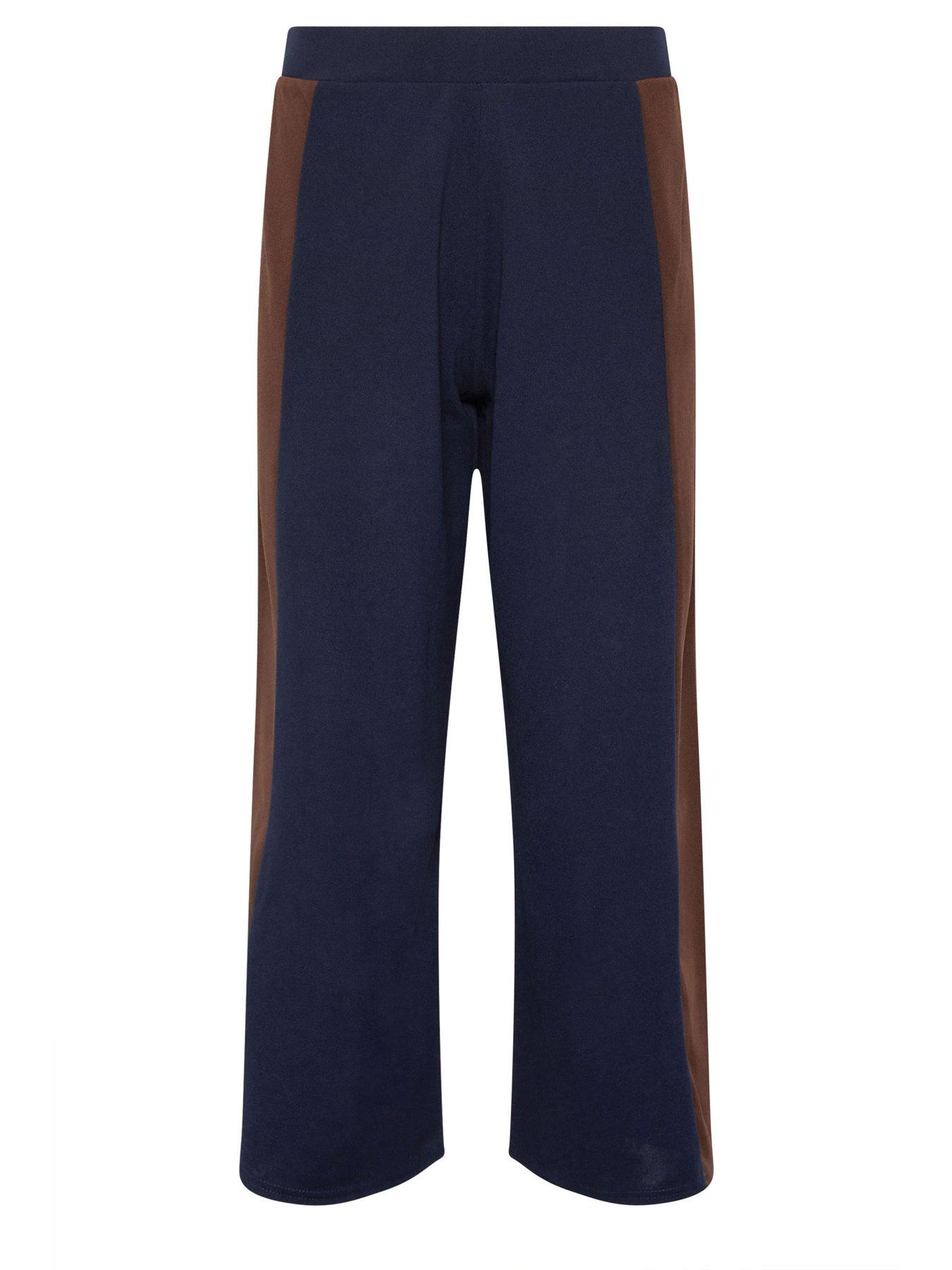 Image 5 of 5 of PixieGirl Petite Side Panel Wide Leg Trousers - Brown