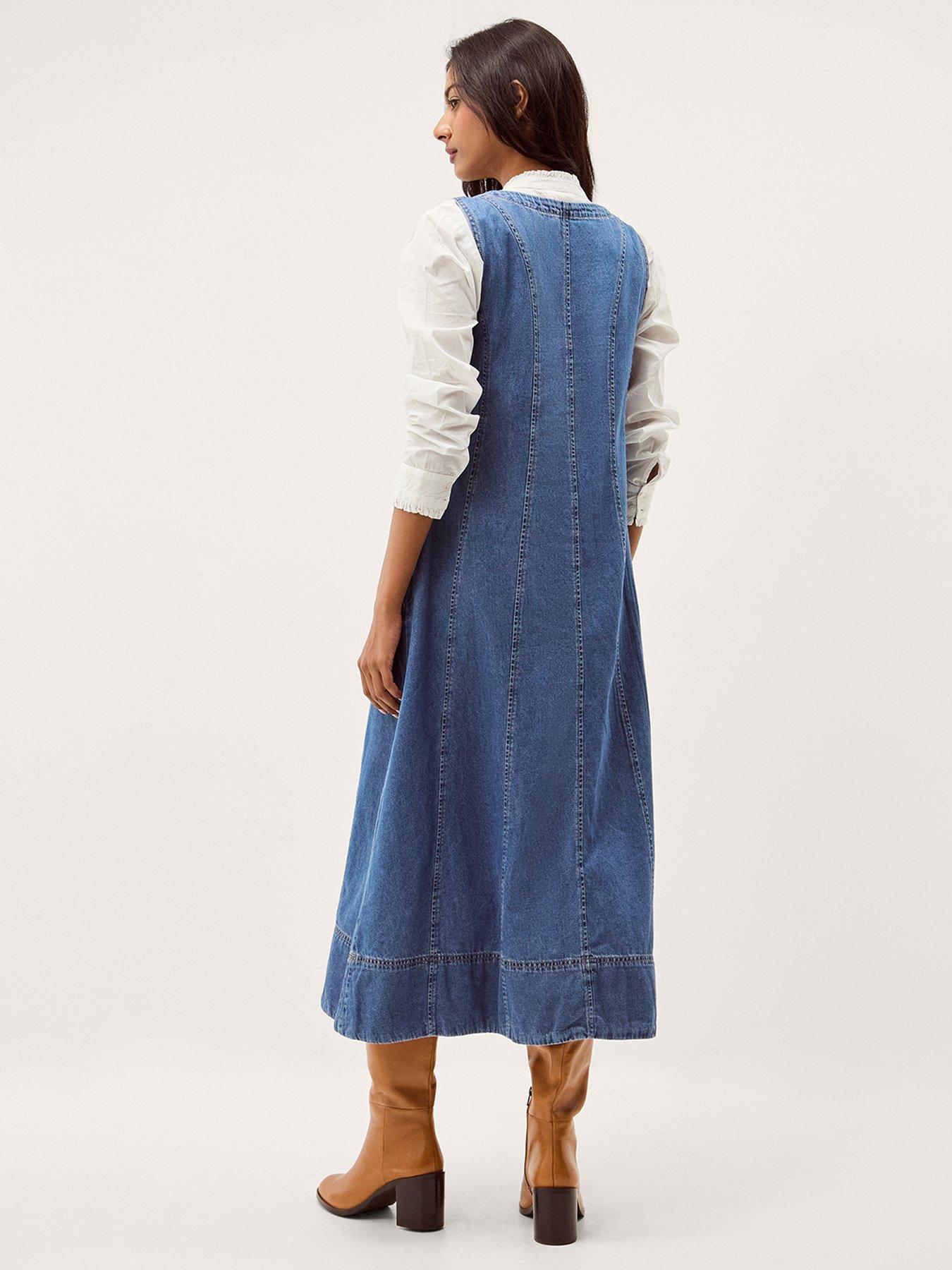 Image 2 of 5 of Monsoon Tessa Denim Dress - Blue