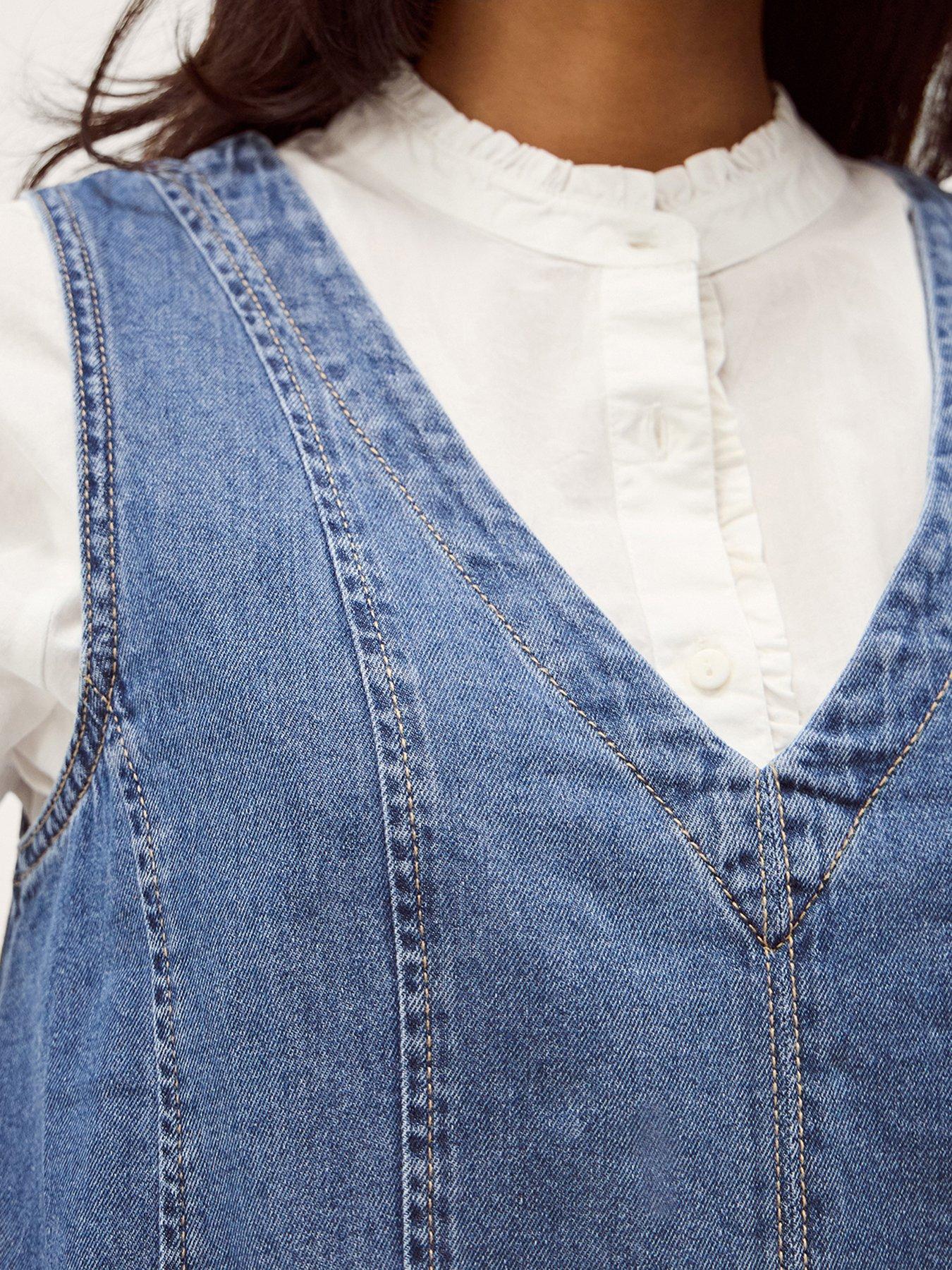 Image 4 of 5 of Monsoon Tessa Denim Dress - Blue
