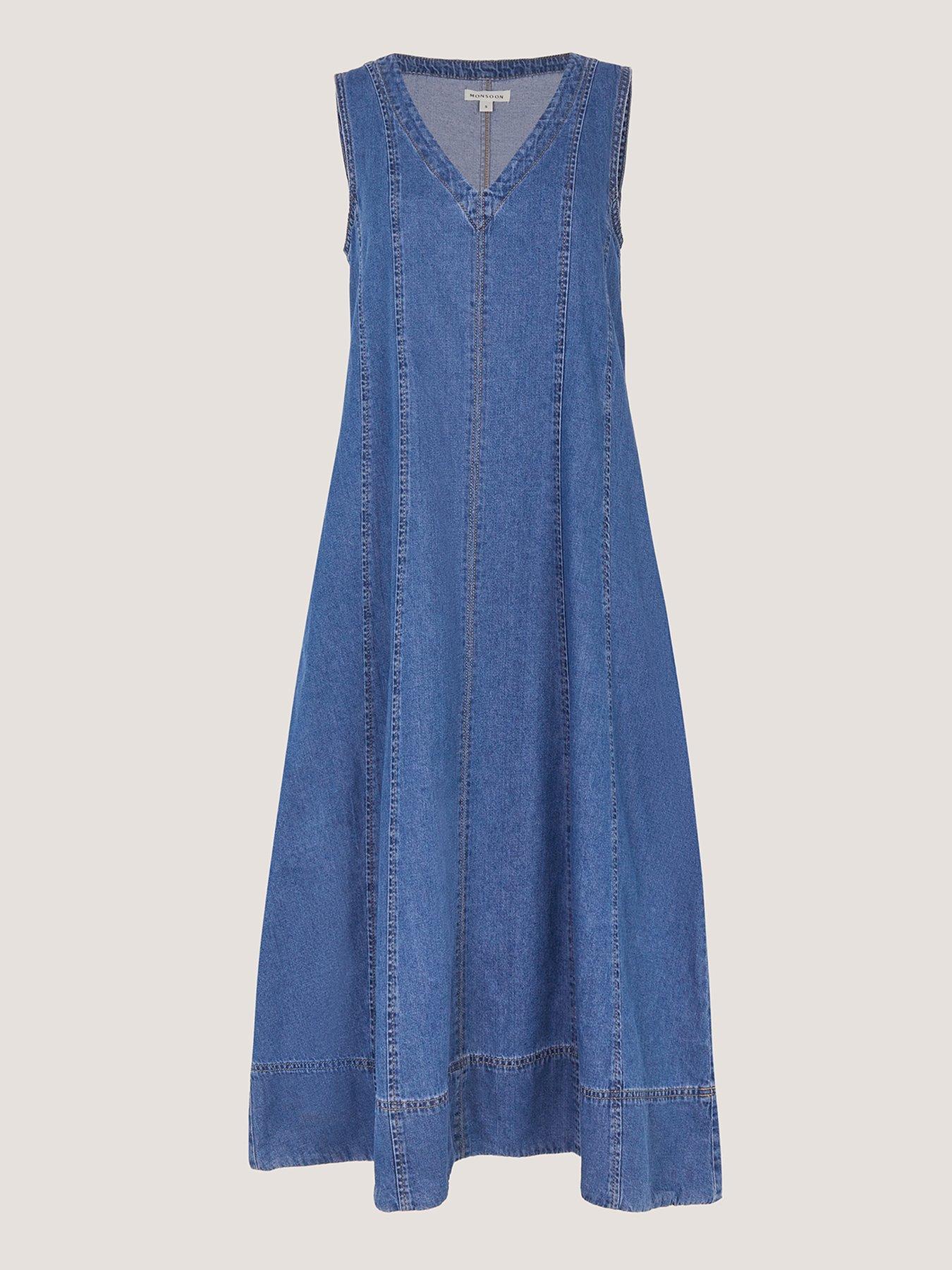 Image 5 of 5 of Monsoon Tessa Denim Dress - Blue