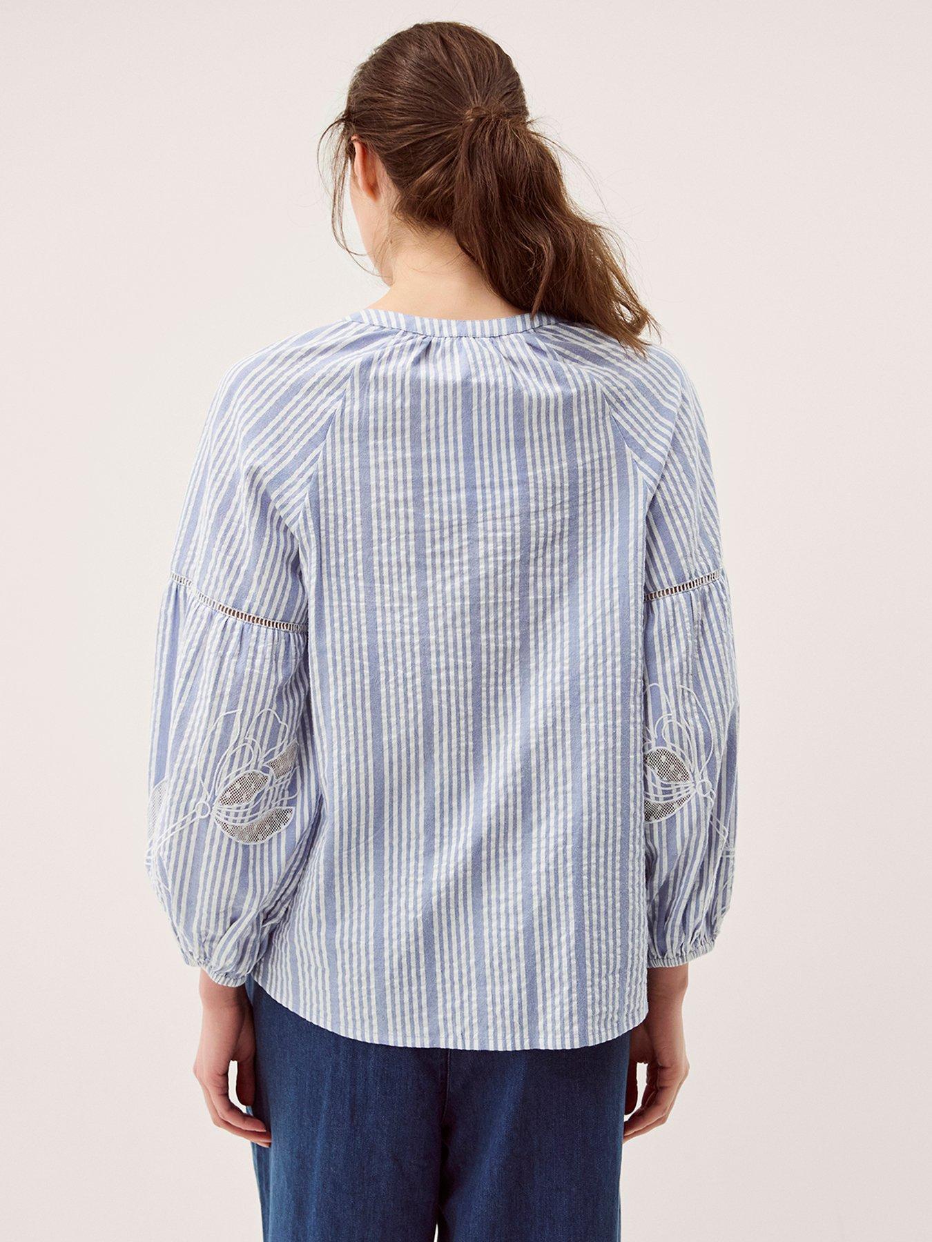 Image 2 of 5 of Monsoon Maia Embroidered Shirt - Blue