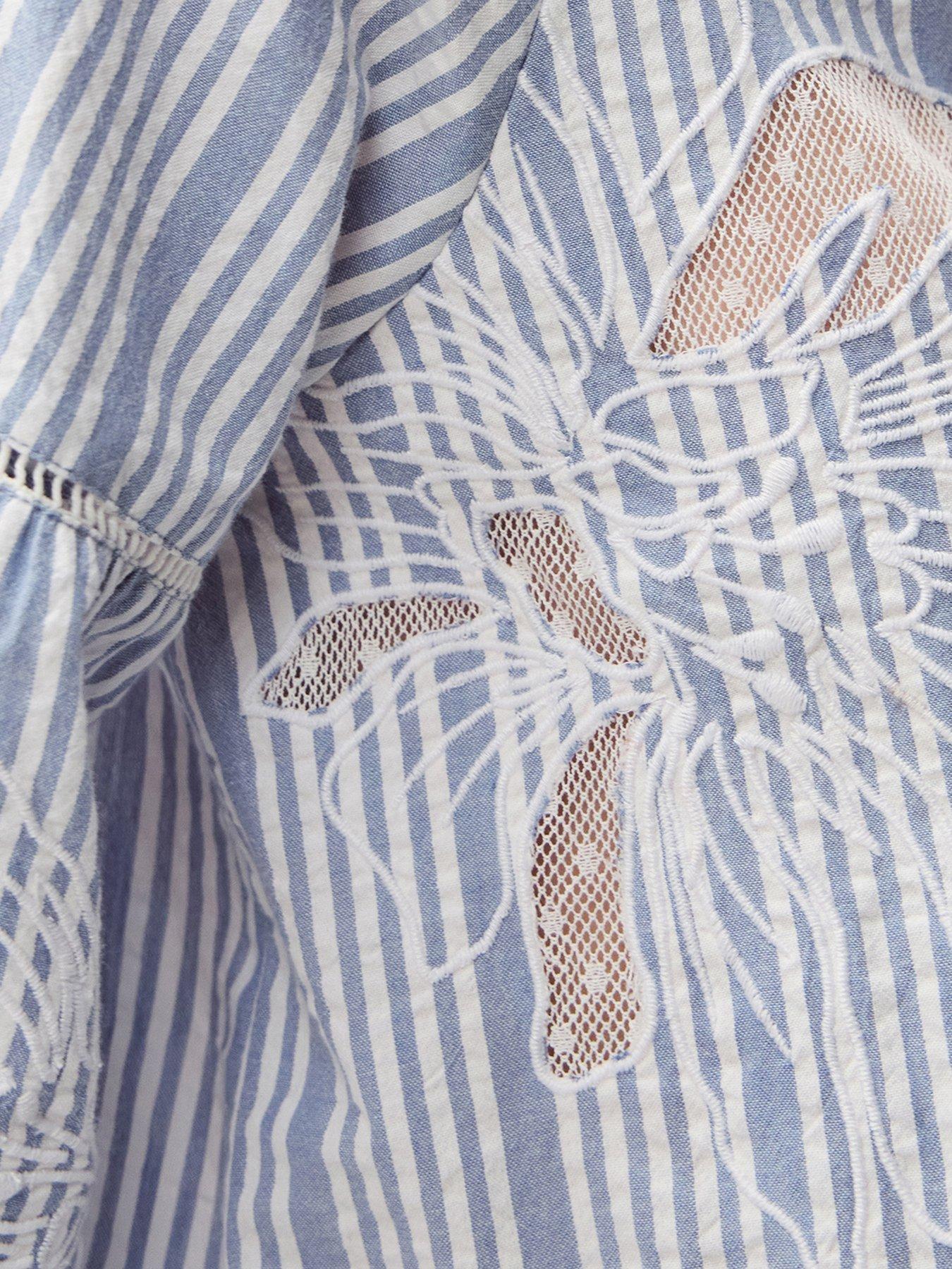 Image 4 of 5 of Monsoon Maia Embroidered Shirt - Blue
