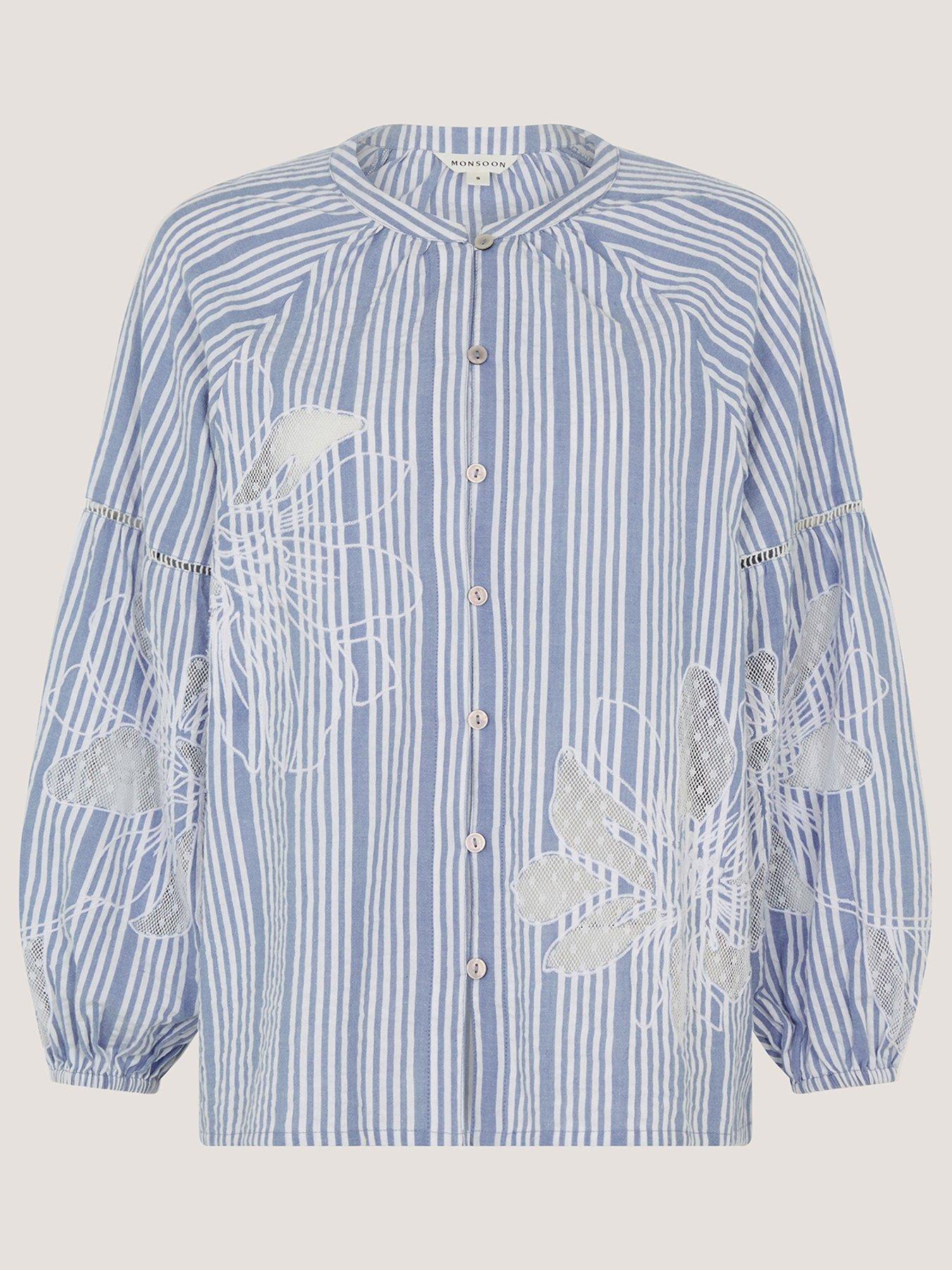 Image 5 of 5 of Monsoon Maia Embroidered Shirt - Blue
