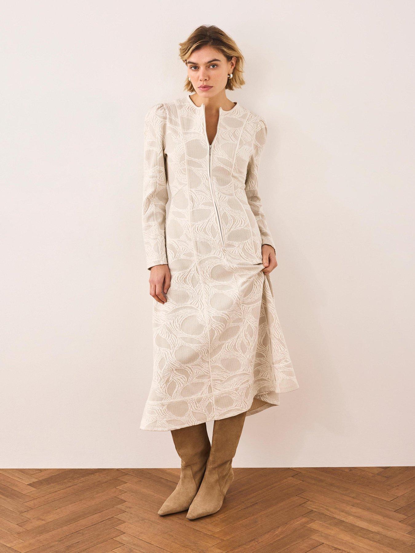 mint-velvet-zip-front-jacquard-jersey-midi-dress-ivoryoutfit