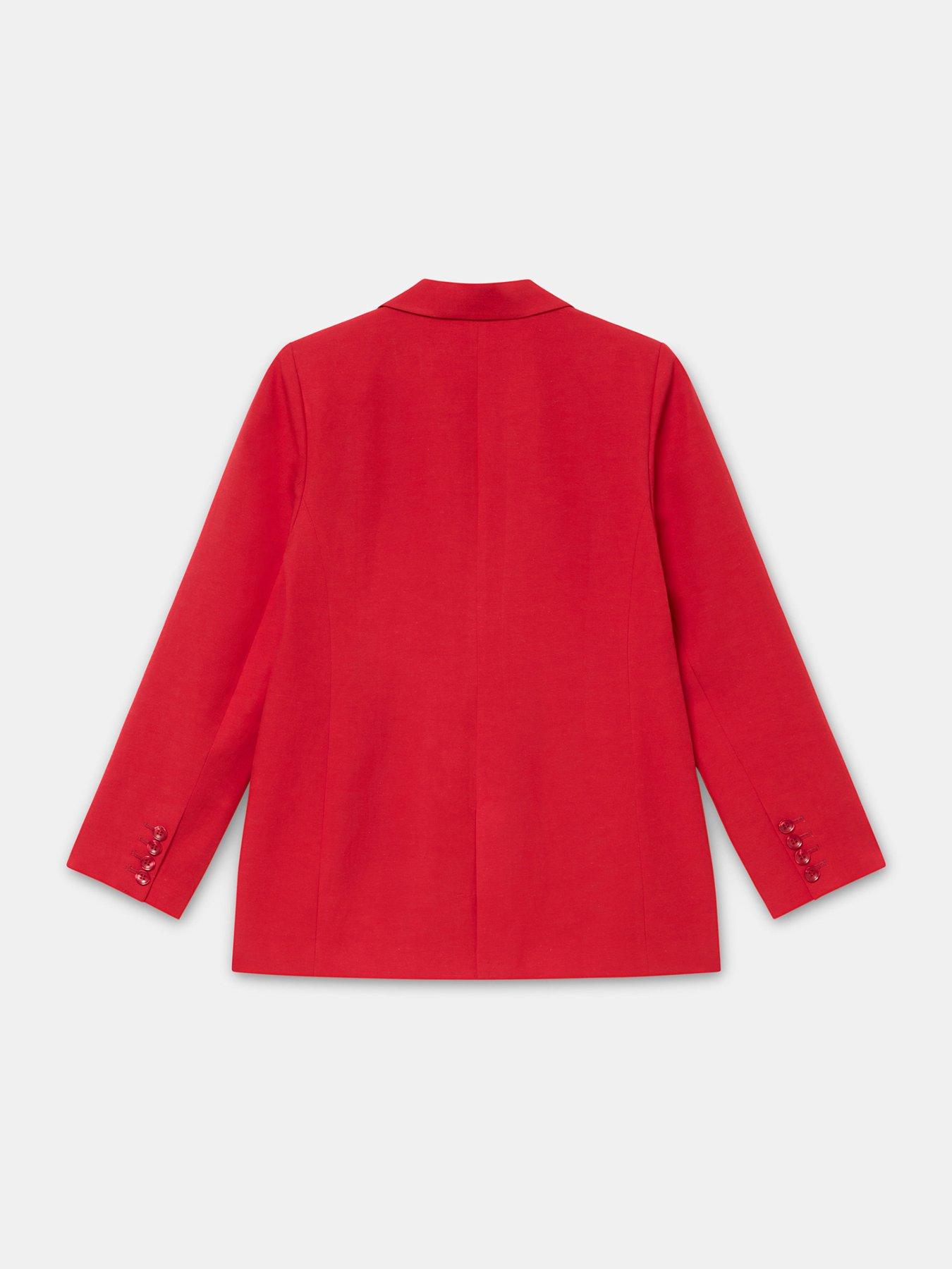 Image 6 of 6 of Mint Velvet Linen Mix Blazer - Red