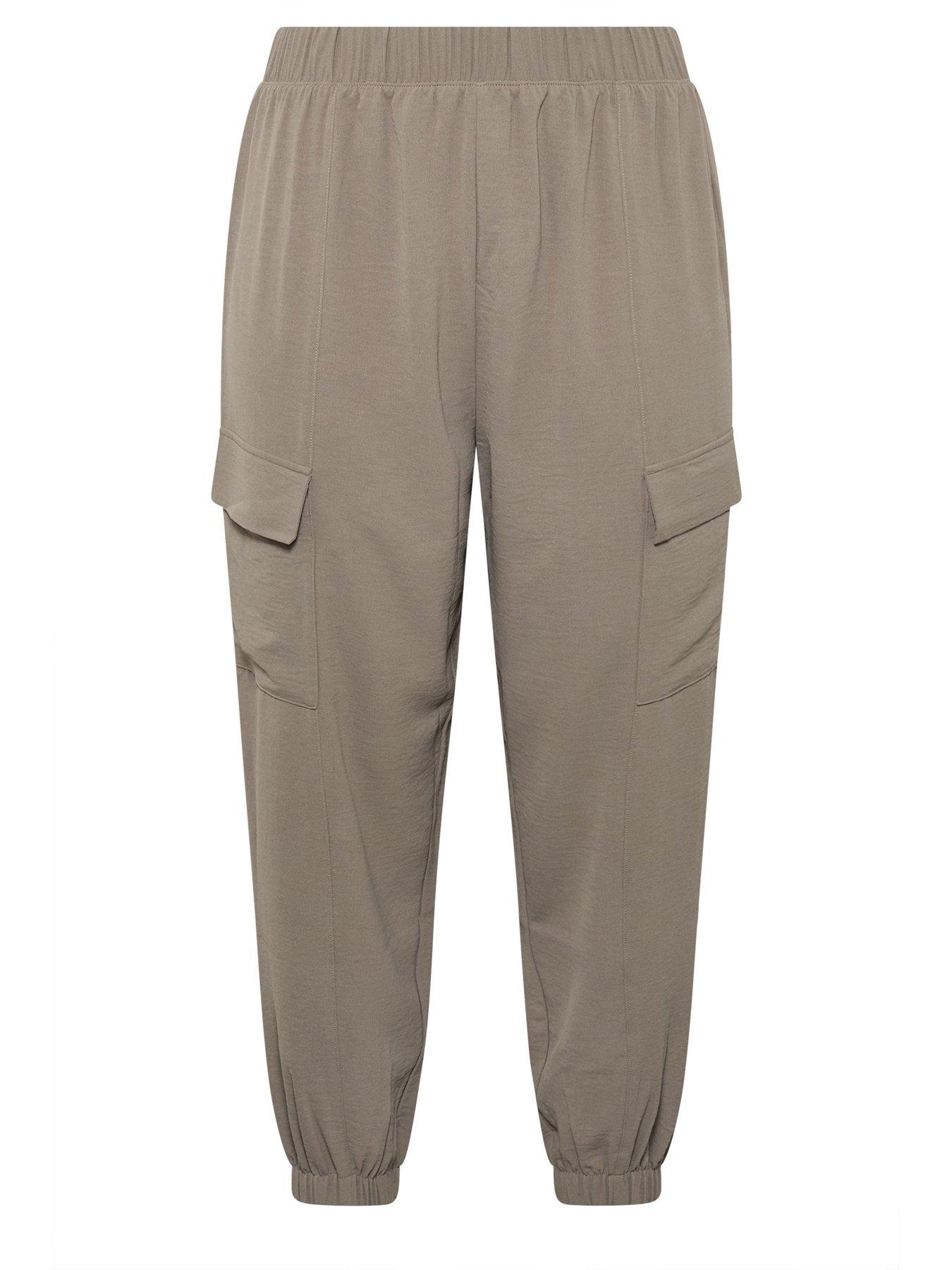 Image 5 of 5 of Yours Curve Washed Twill Cargo Joggers - Natural