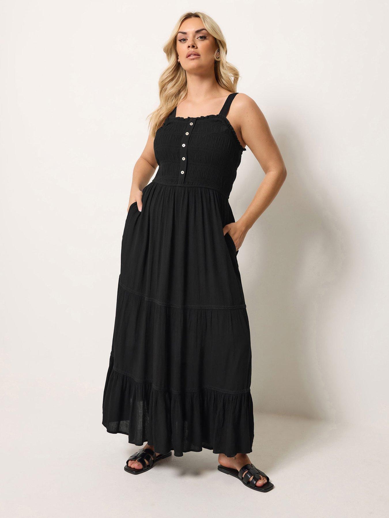 Yours Curve Shirred Placket Dress