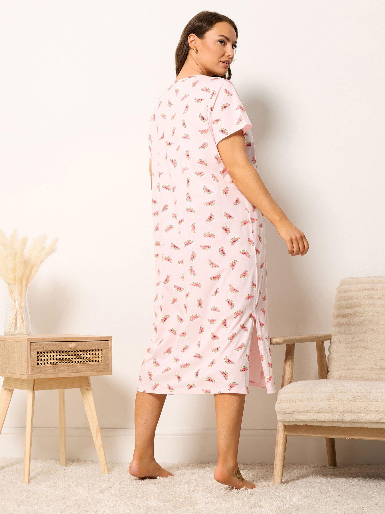 yours-curve-watermelon-print-nightdress-pinkstillFront