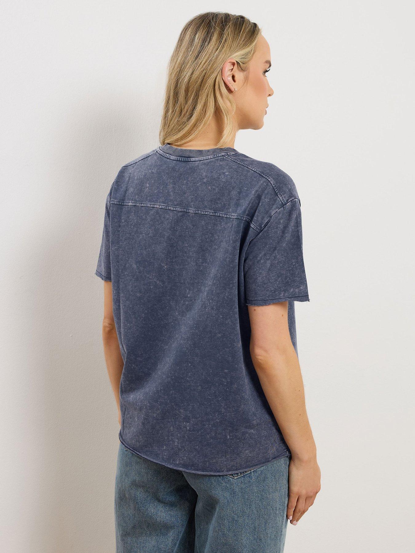 Image 2 of 5 of Long Tall Sally Acid Wash Oversized Sweat - Blue