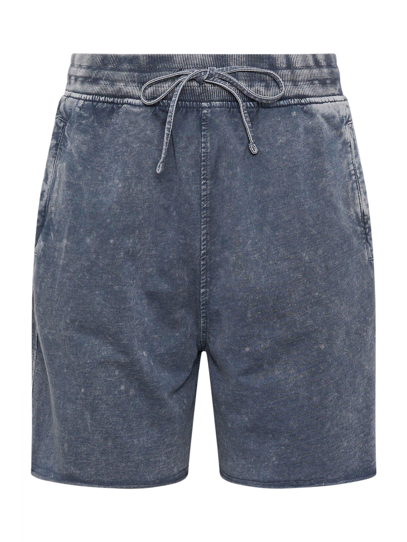 Image 5 of 5 of Long Tall Sally Acid Wash Sweat Short - Blue