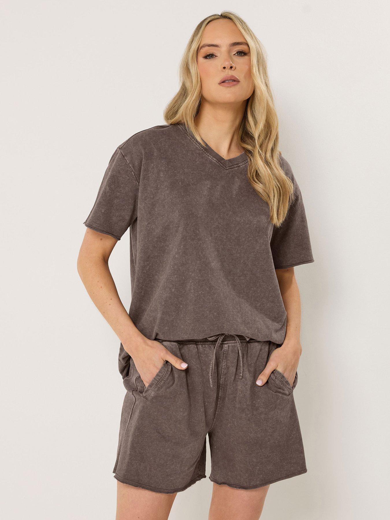 Long Tall Sally Tall Acid Wash Sweat Short