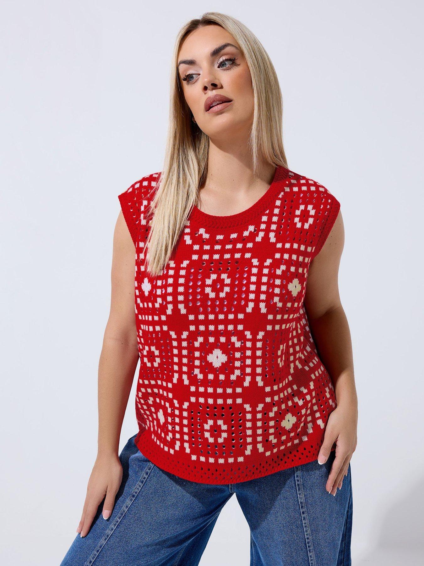 Image 1 of 5 of Yours Curve Crochet Vest