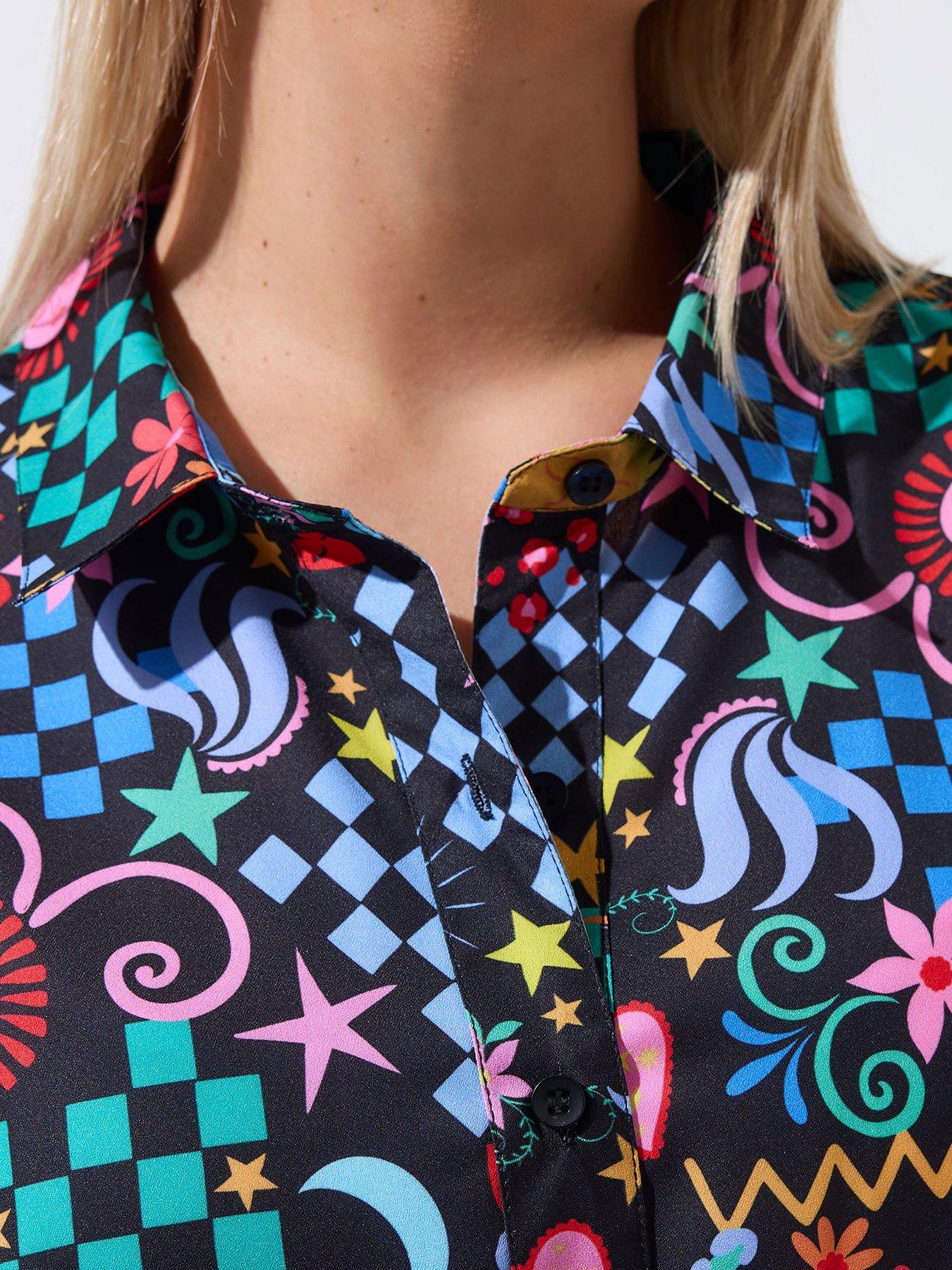 yours-curve-tie-shirt-co-ord-set-blackoutfit