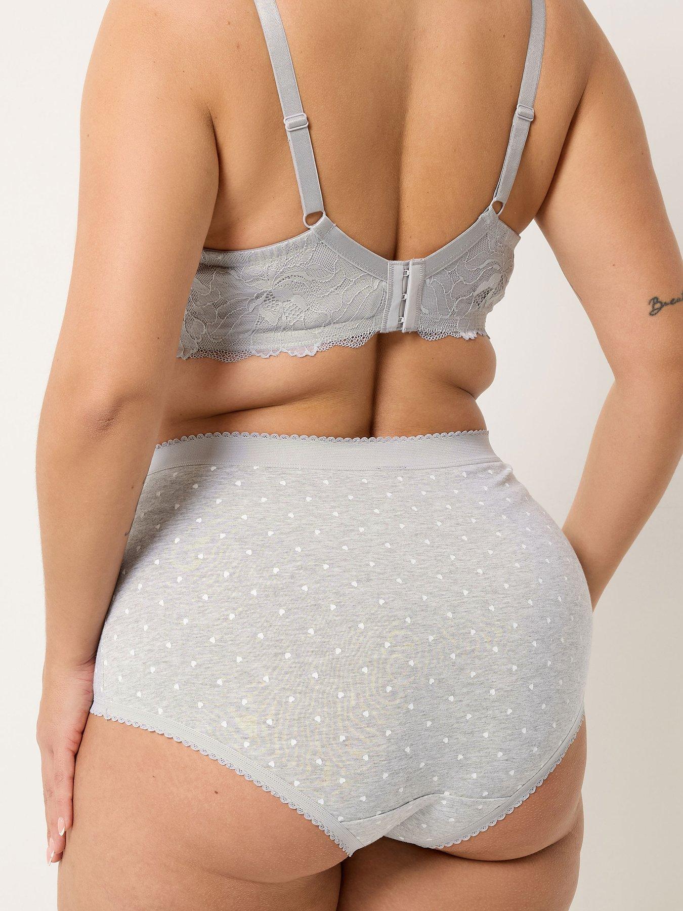Image 2 of 5 of Yours Curve 5 Pack Heart Print Full Briefs