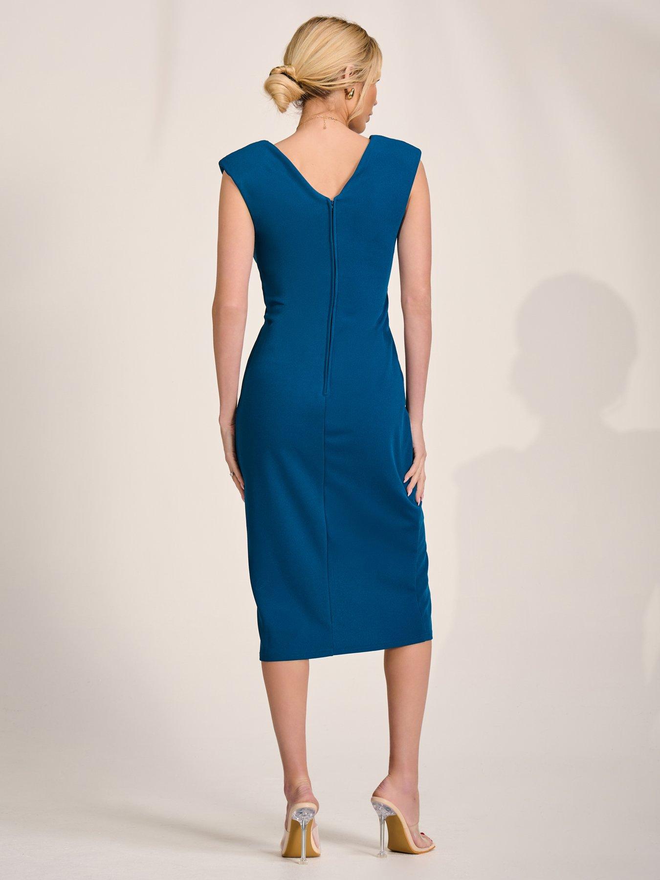 Image 2 of 7 of Jolie Moi V-neck Split Bodycon Dress