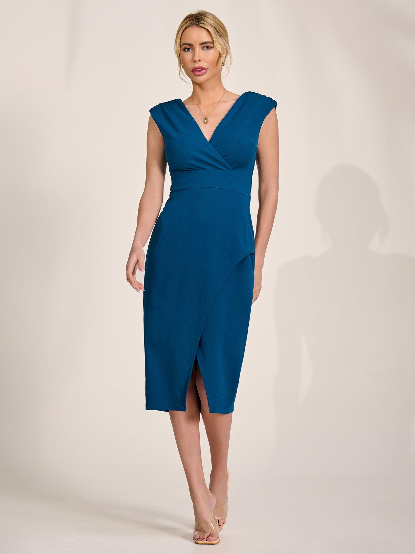 Image 3 of 7 of Jolie Moi V-neck Split Bodycon Dress