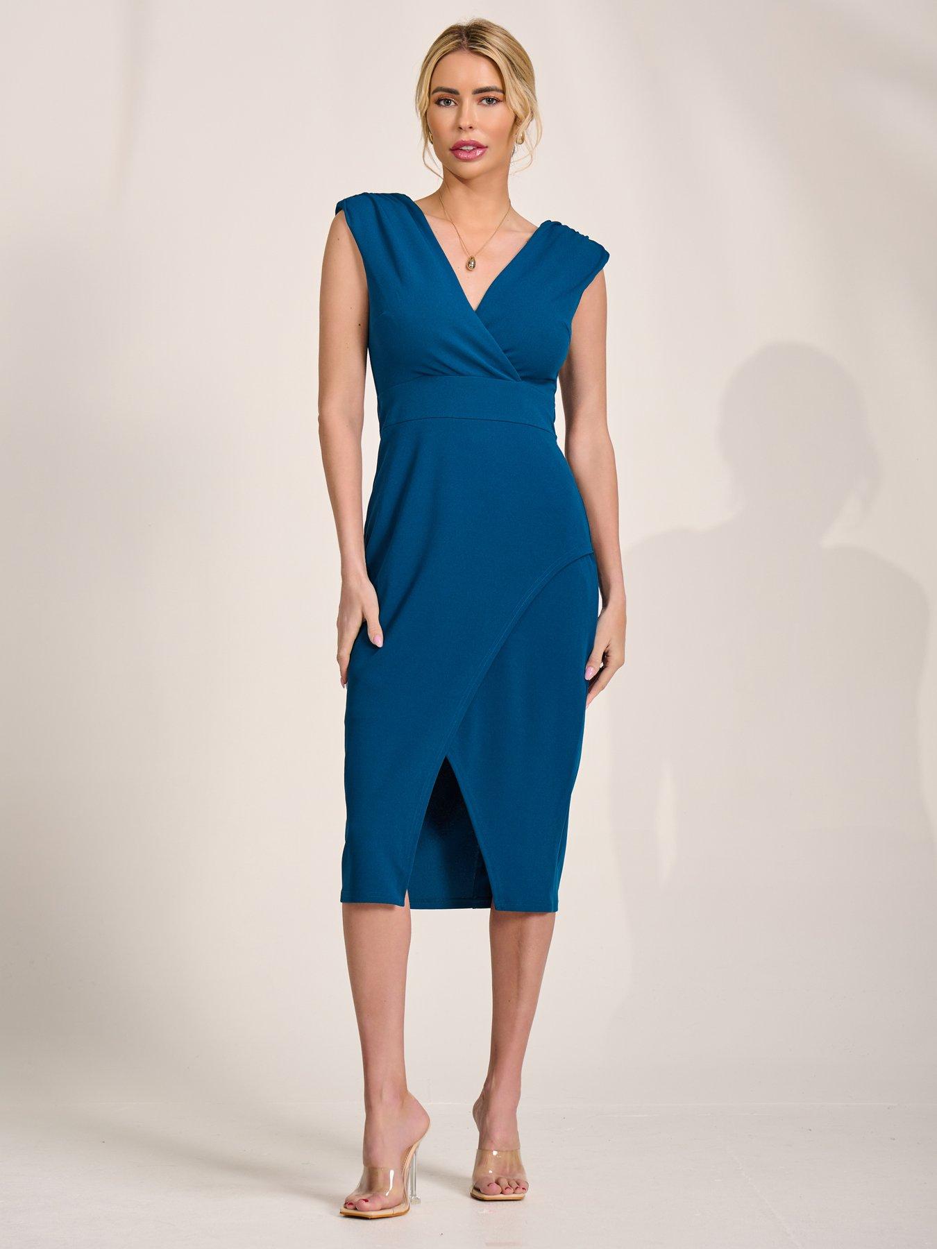 Image 6 of 7 of Jolie Moi V-neck Split Bodycon Dress