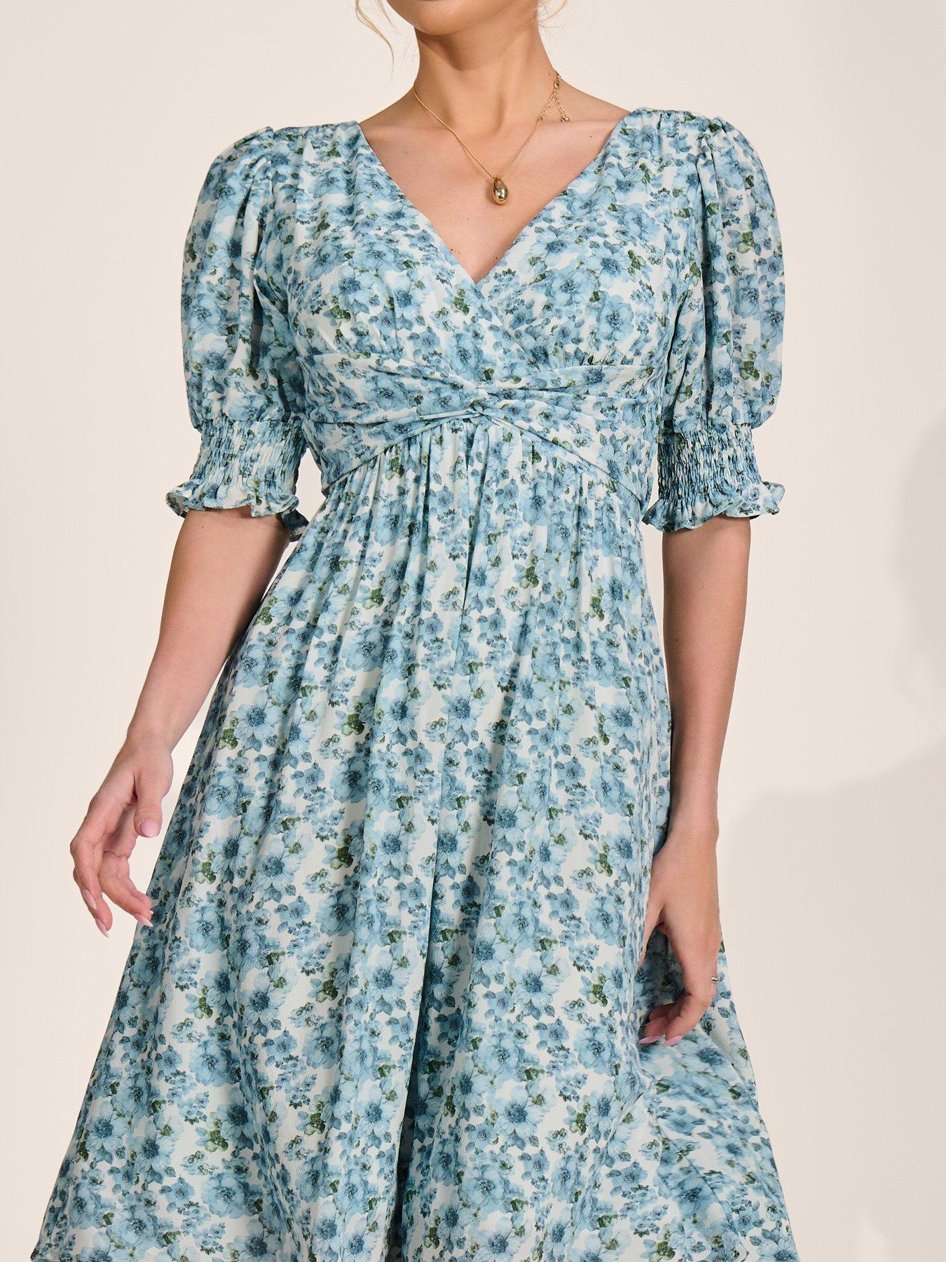 Image 4 of 7 of Jolie Moi Puff Sleeve Midi Dress