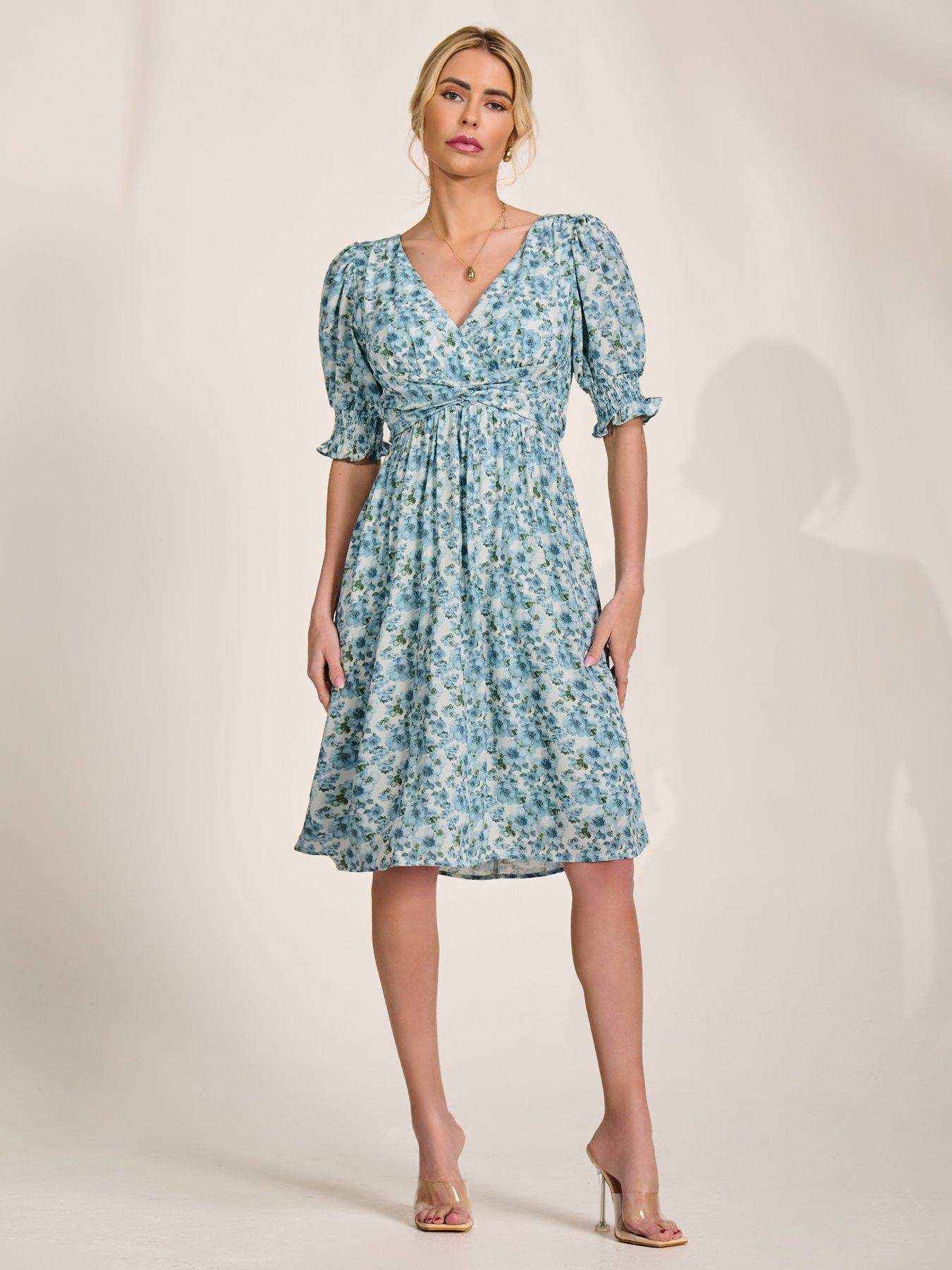 Image 6 of 7 of Jolie Moi Puff Sleeve Midi Dress