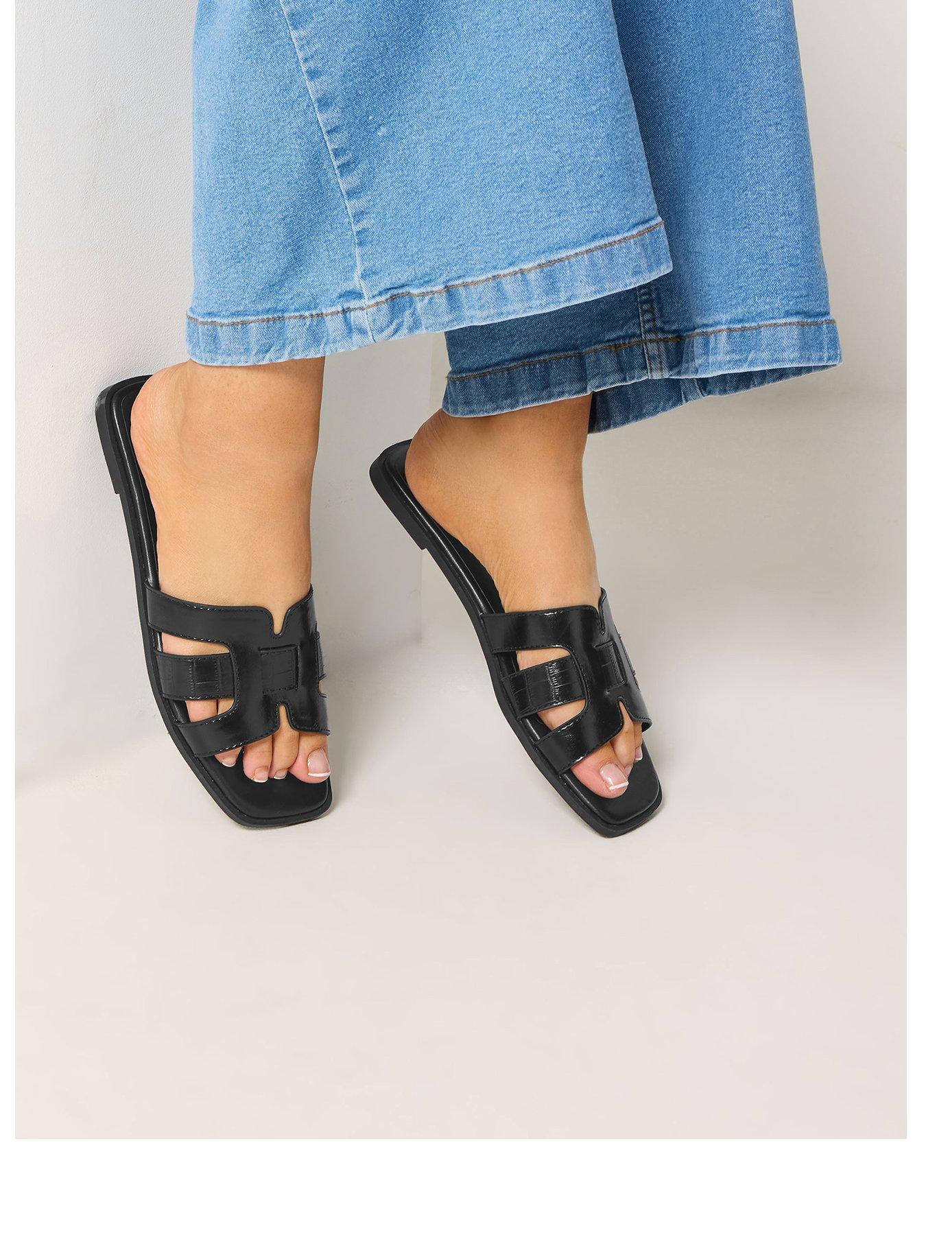 Image 1 of 4 of Yours Extra Wide Fit Cut Out Mule Sandal