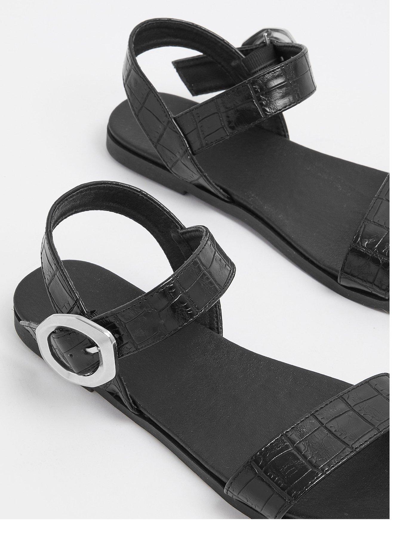 yours-wide-fit-2-part-brushed-buckle-sandal-blackoutfit