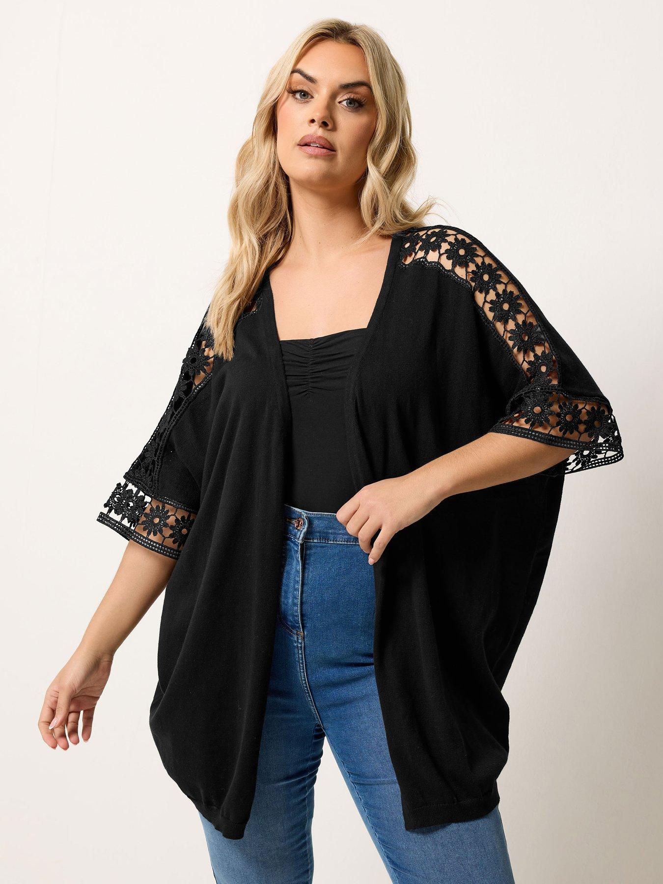 Yours Curve Crochet Sleeve Kimono