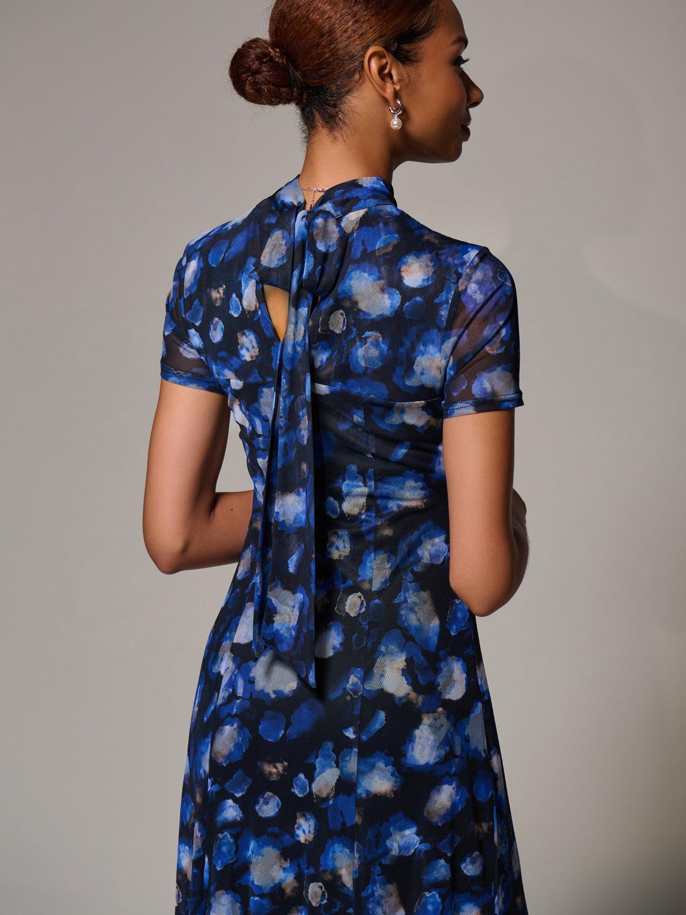 Image 5 of 7 of Jolie Moi Turtle Neckline Mesh Maxi Dress