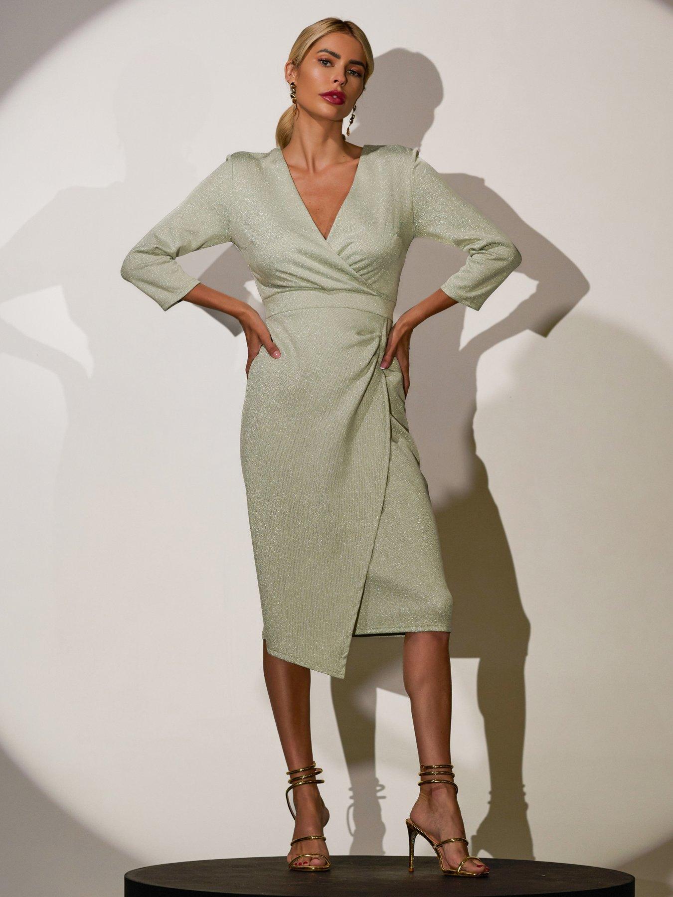 Image 1 of 7 of Jolie Moi Wrap Bodycon Dress