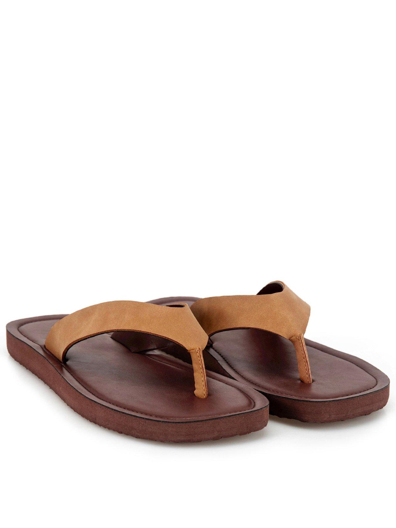 TOTES Totes Ladies Square Toe Faux Suede Flip Flop - Tan