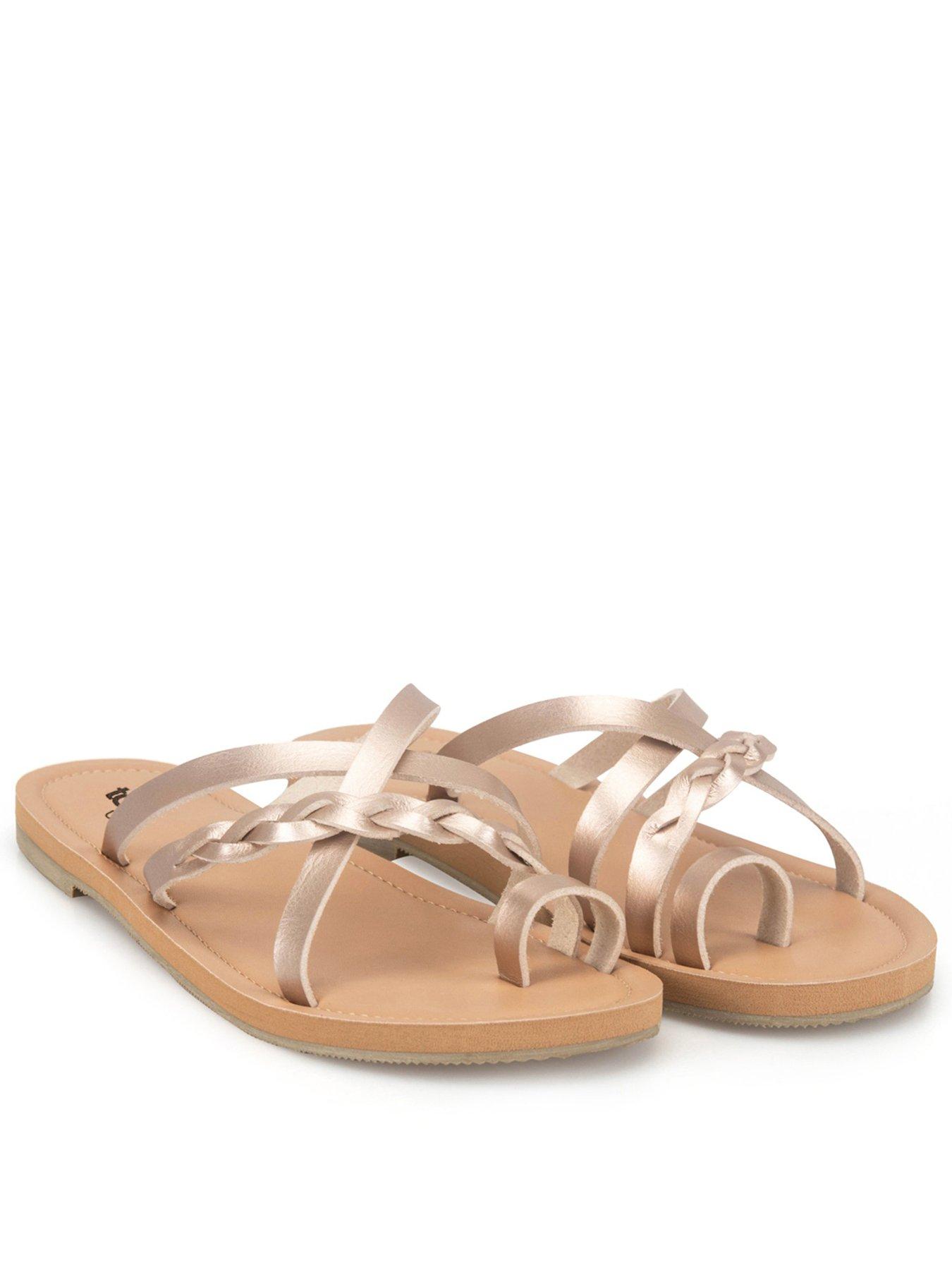 totes-totes-ladies-toe-post-strappy-sandal-rose-goldfront