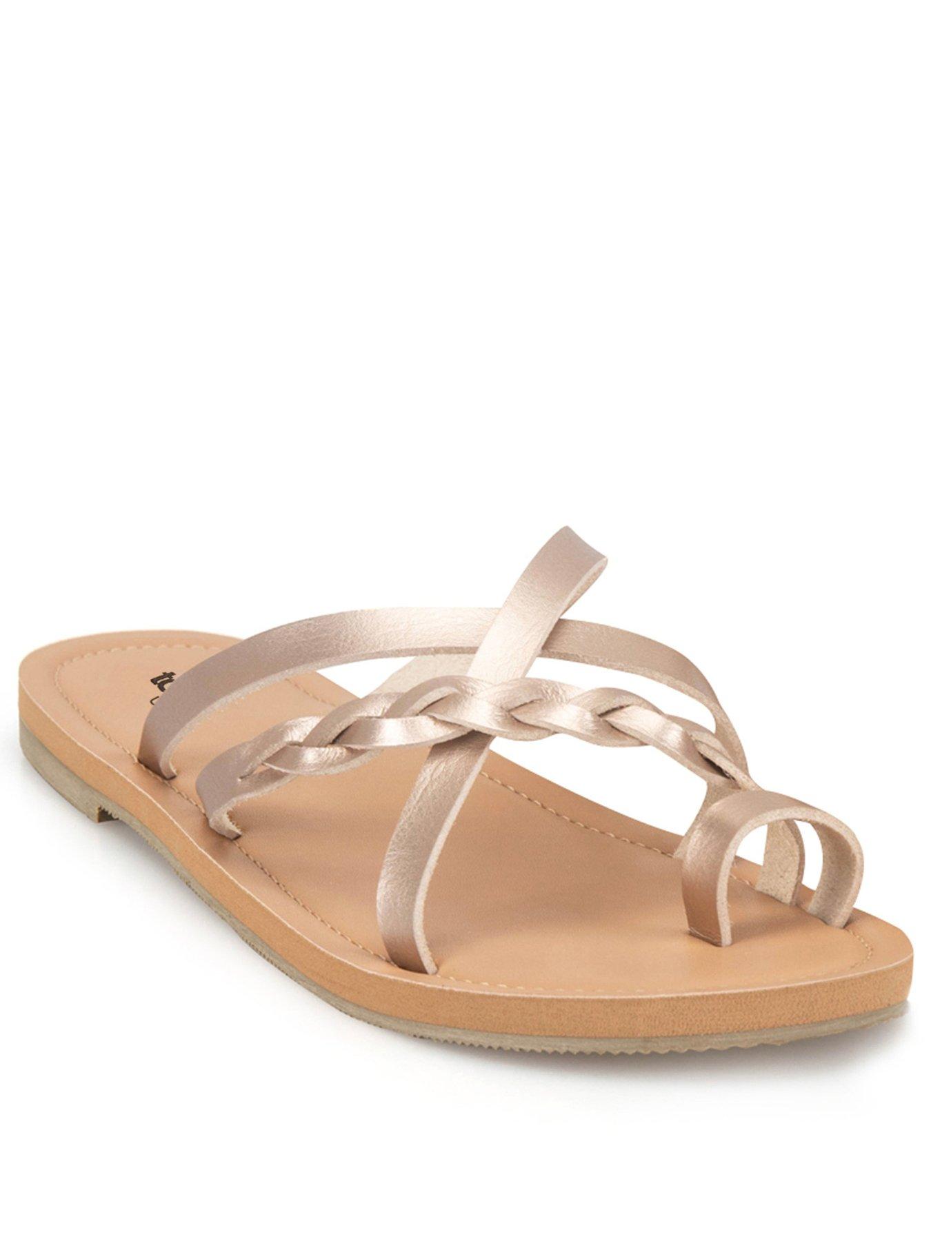 totes-totes-ladies-toe-post-strappy-sandal-rose-goldstillFront