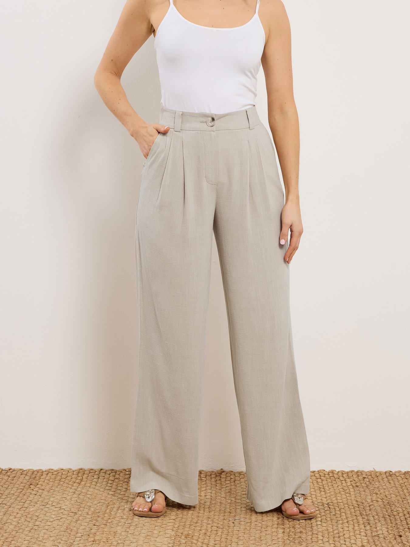 long-tall-sally-linen-pleat-front-trousers-36-creamback
