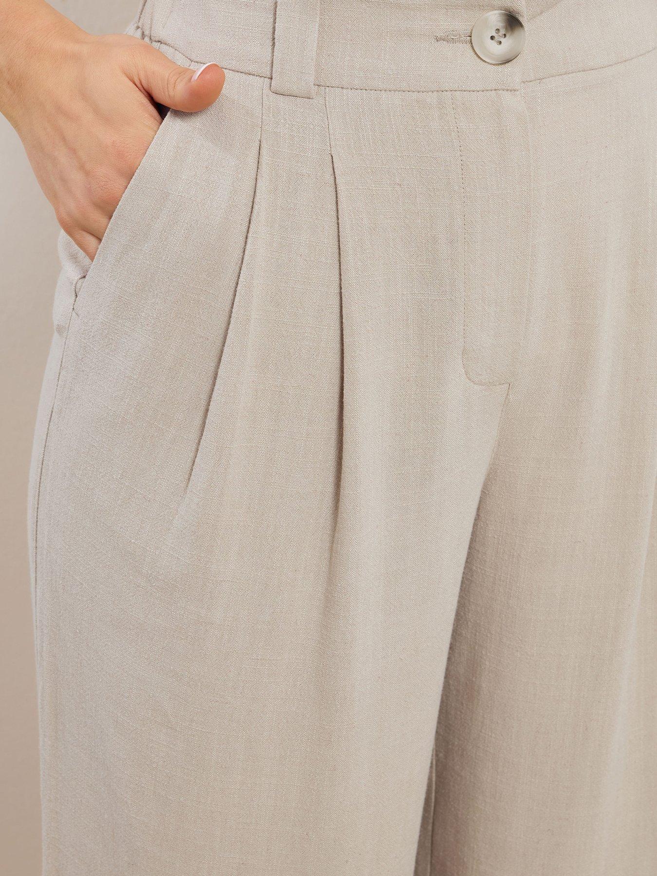 long-tall-sally-linen-pleat-front-trousers-36-creamoutfit