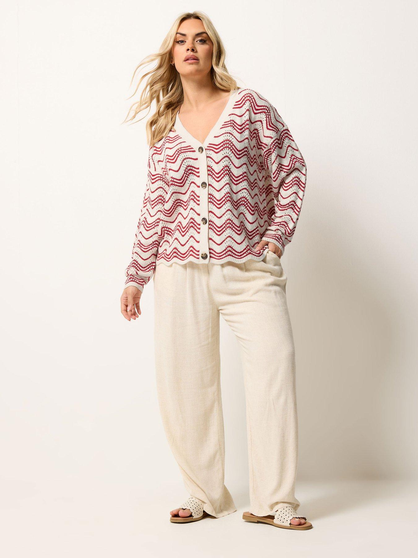 Image 3 of 5 of Yours Curve Wave Pointelle Cardigan