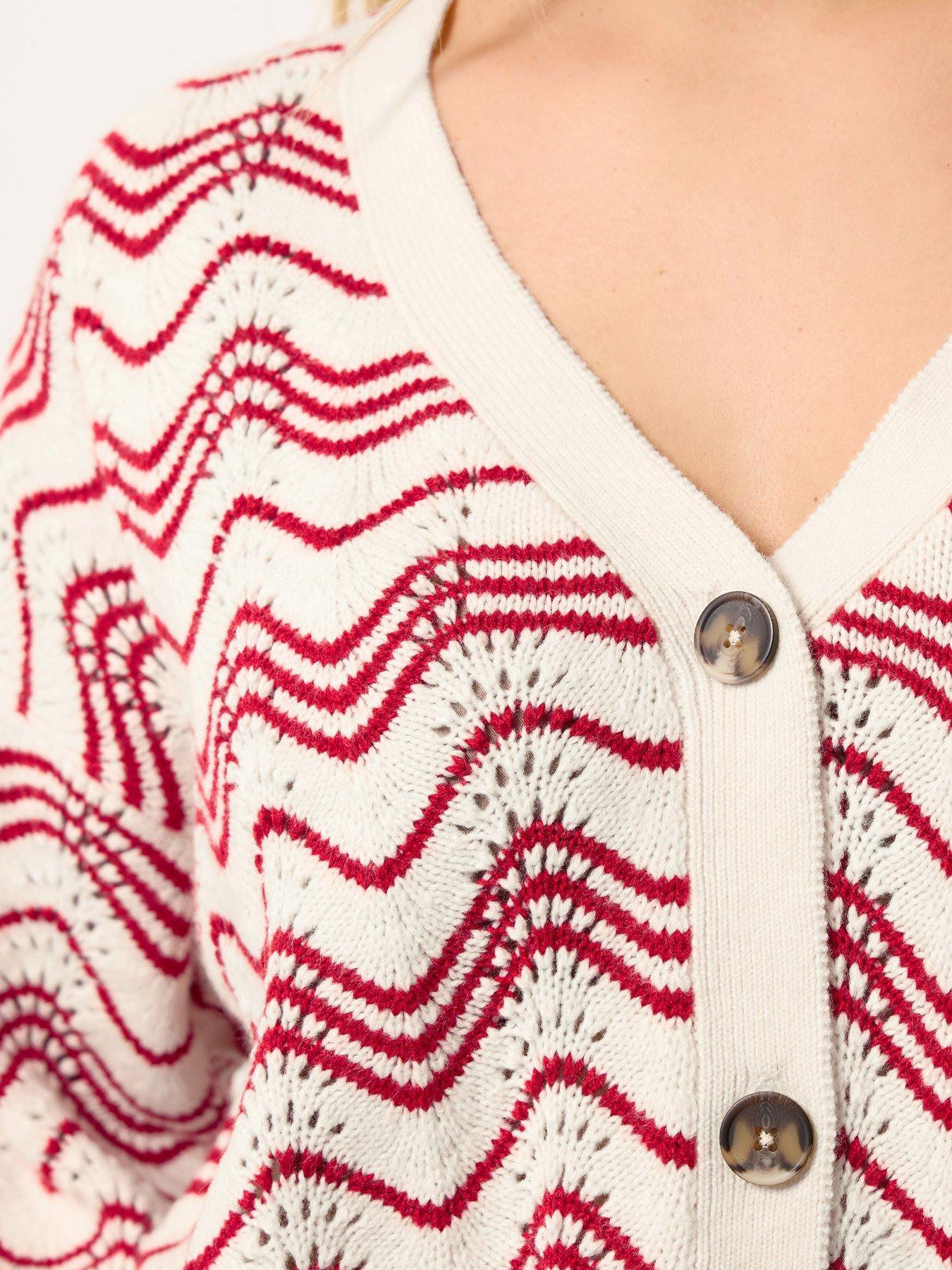 Image 4 of 5 of Yours Curve Wave Pointelle Cardigan