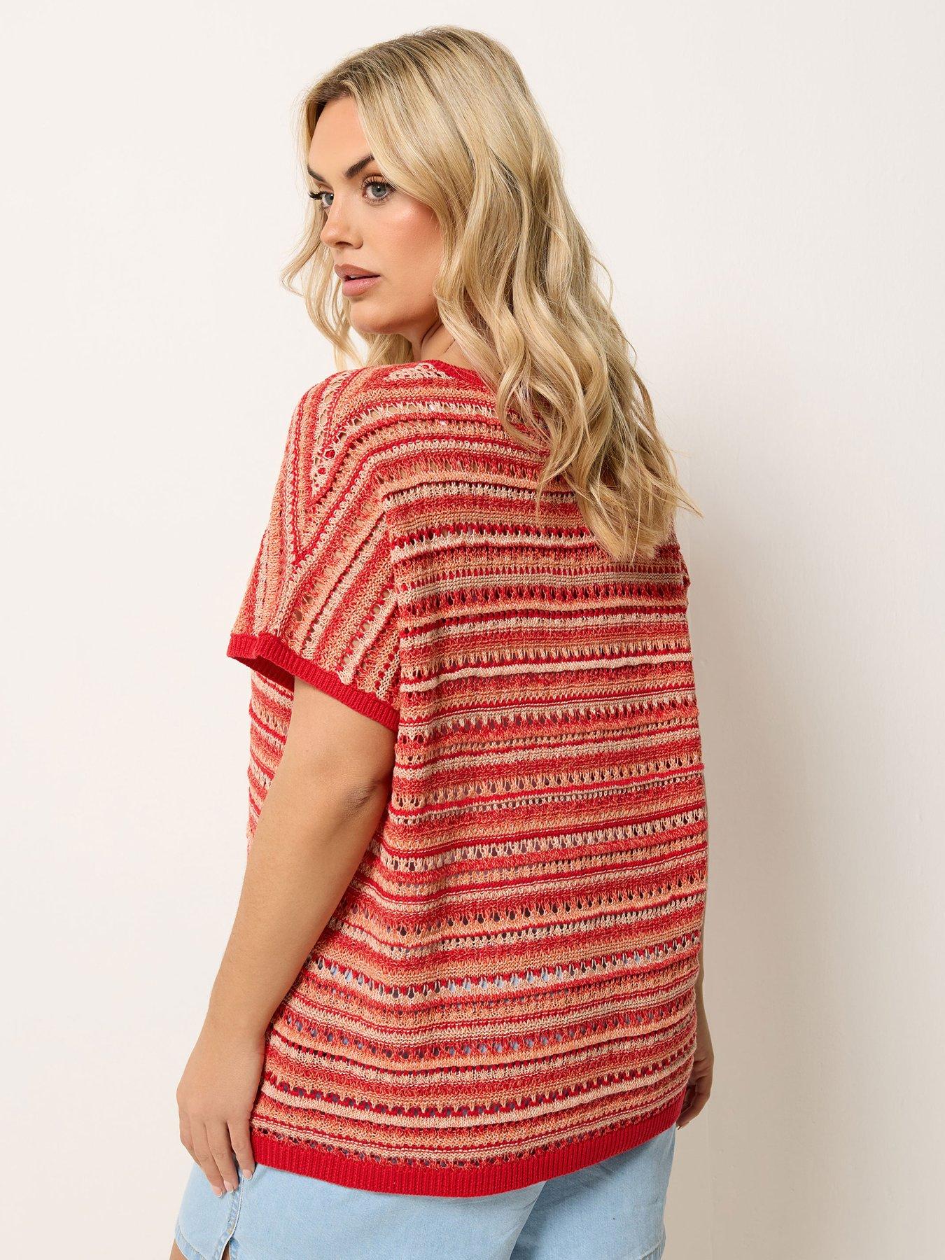 Image 2 of 5 of Yours Curve Boxy Striped Cover Up