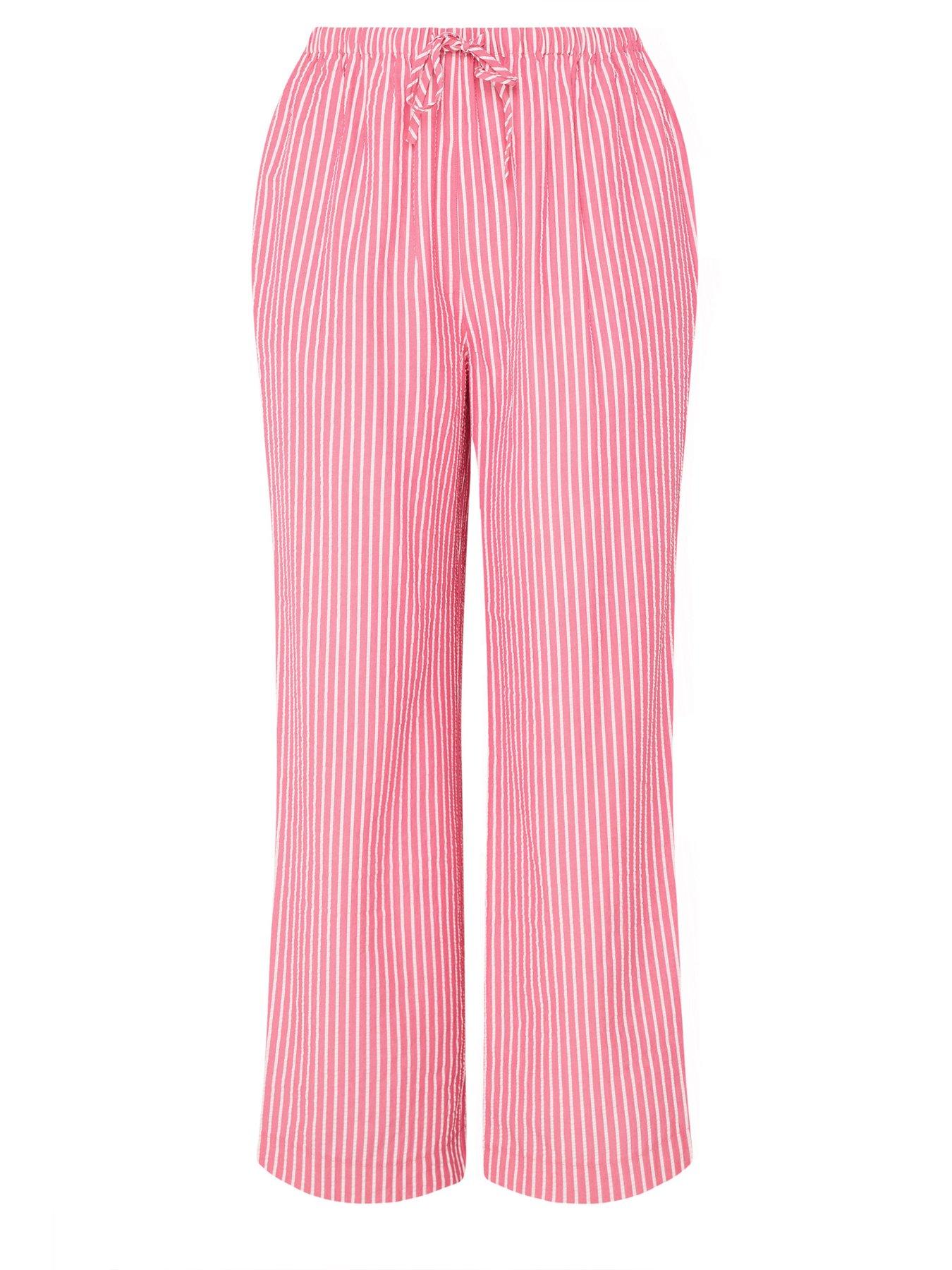 Image 5 of 5 of Yours Curve Crinkle Stripe Trousers