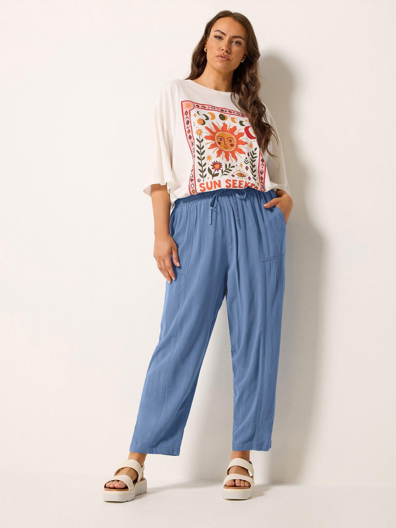 Image 3 of 5 of Yours Curve Chambray Barrel Trousers
