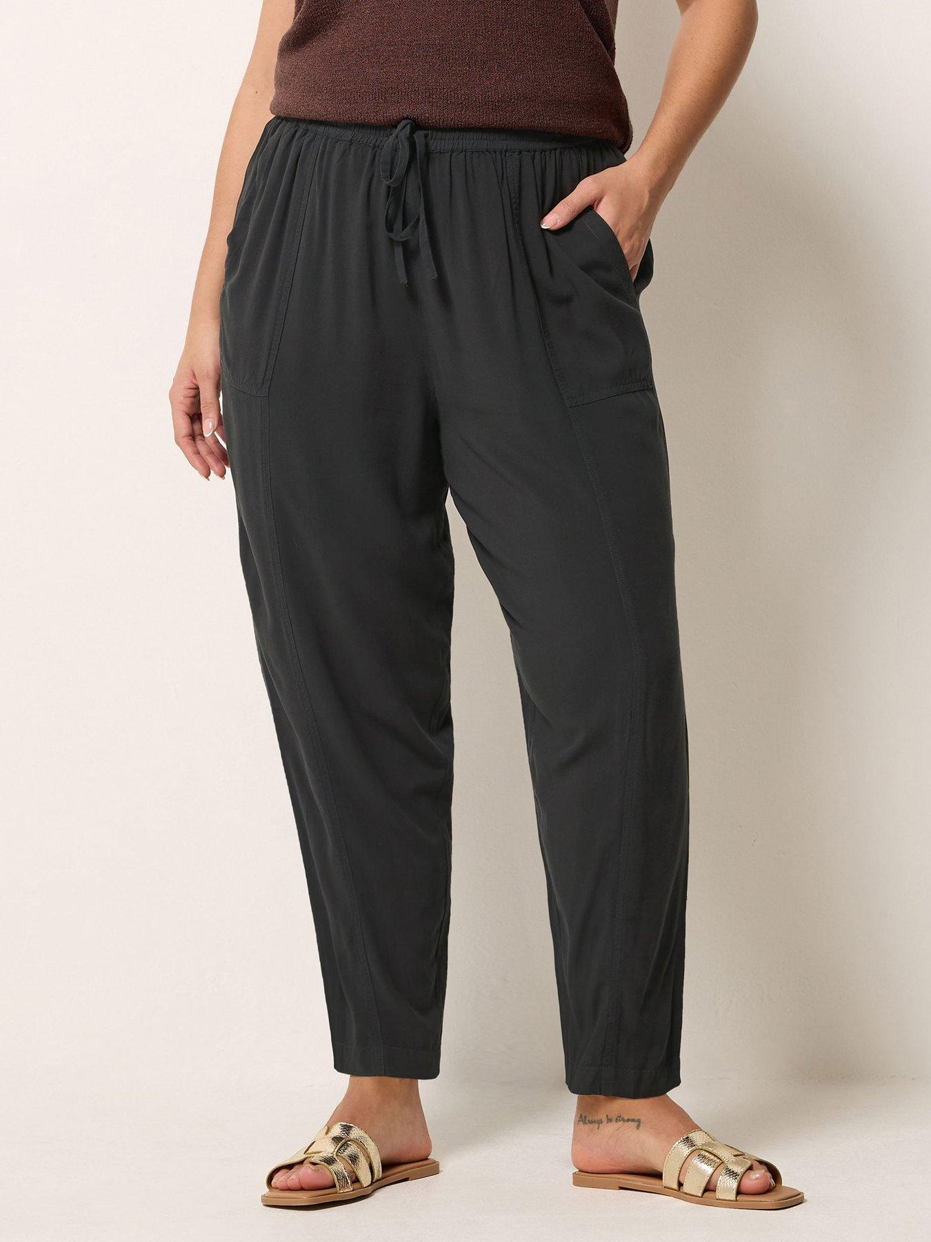Yours Curve Chambray Barrel Trousers