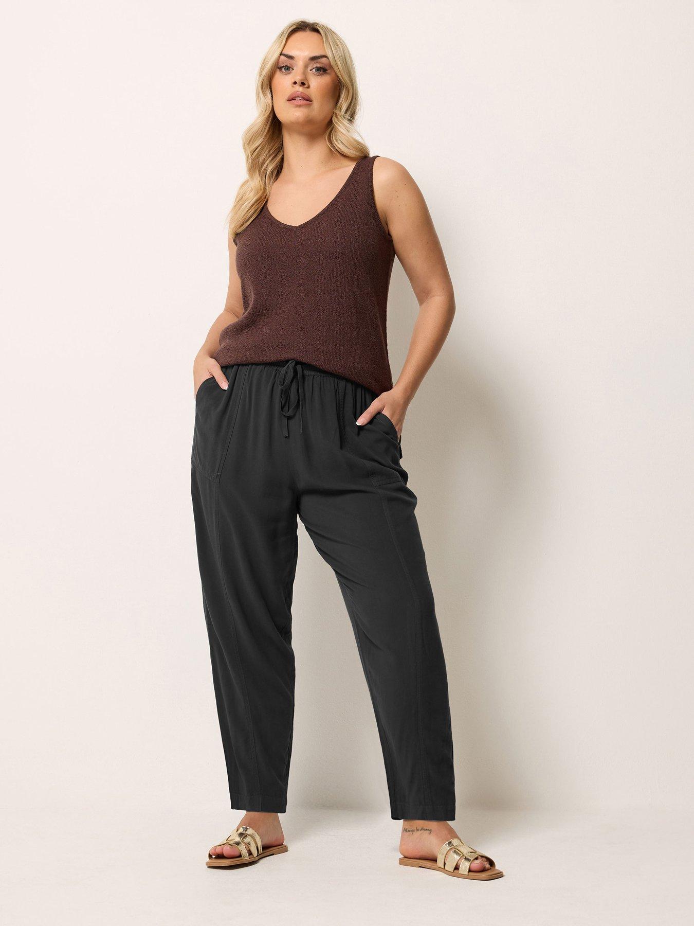 Image 3 of 4 of Yours Curve Chambray Barrel Trousers