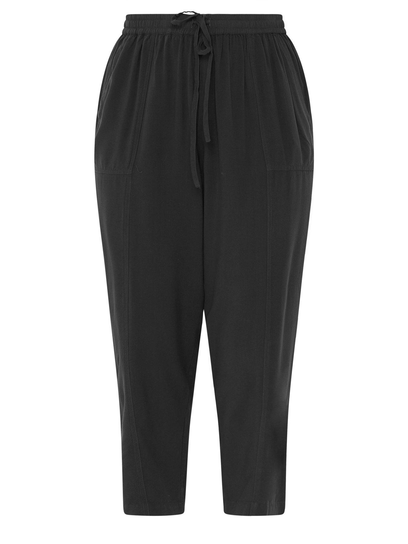 Image 5 of 5 of Yours Curve Chambray Barrel Trousers - Black