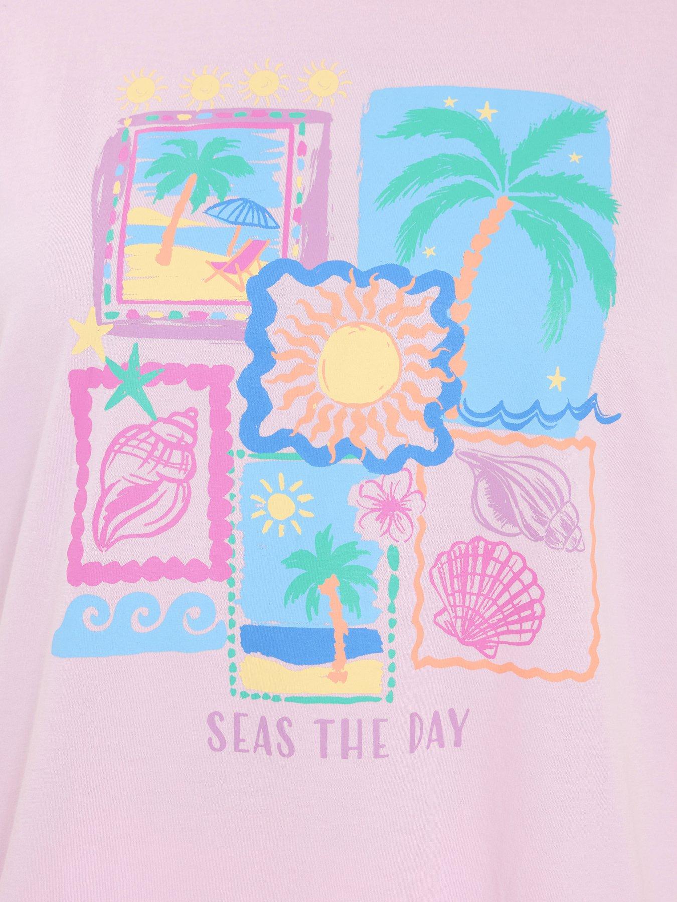 Image 5 of 6 of Yours Curve 'seas The Day' Short Pyjama Set - Pink